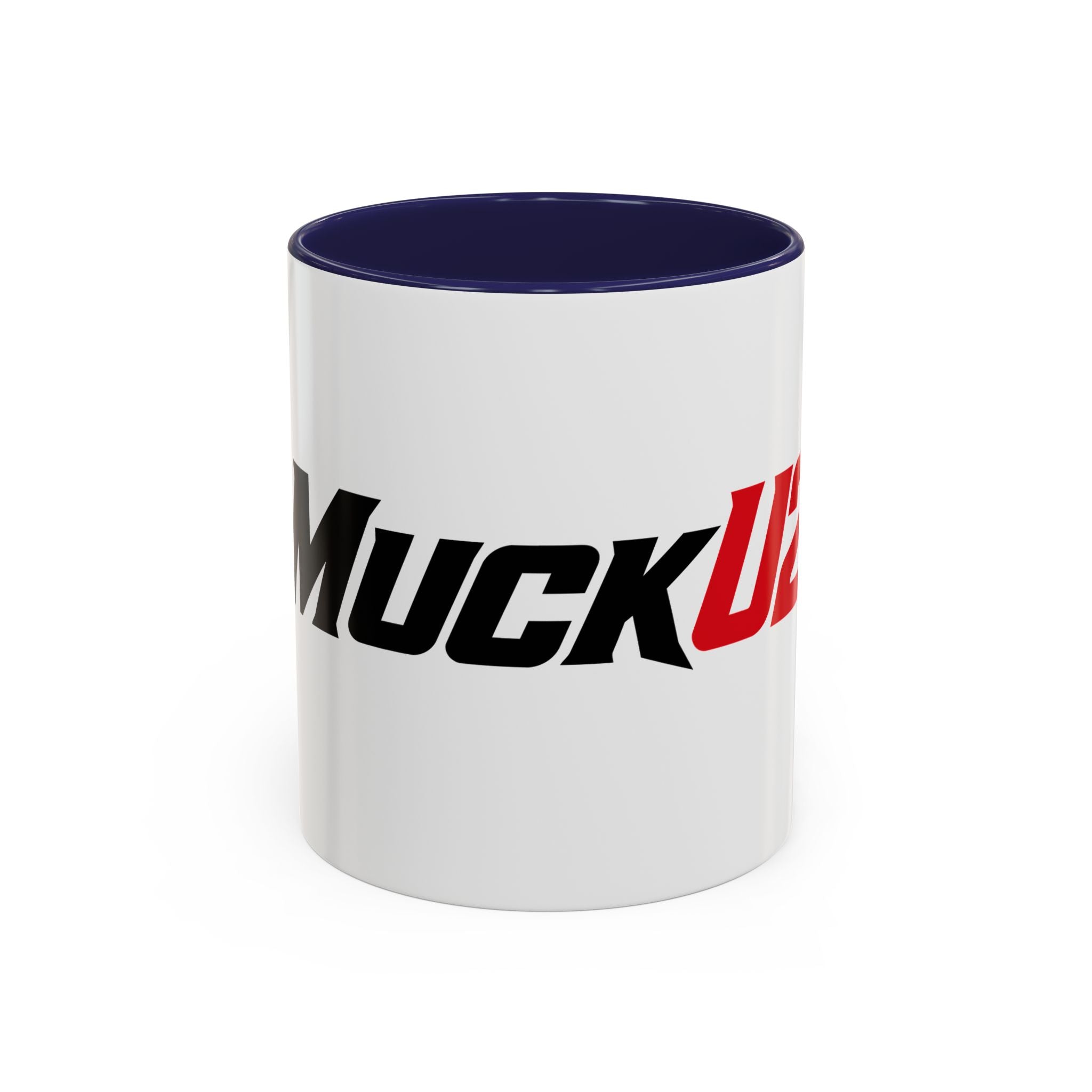 MuckU2 Classic White Mug (black/red logo/SKU 100046)