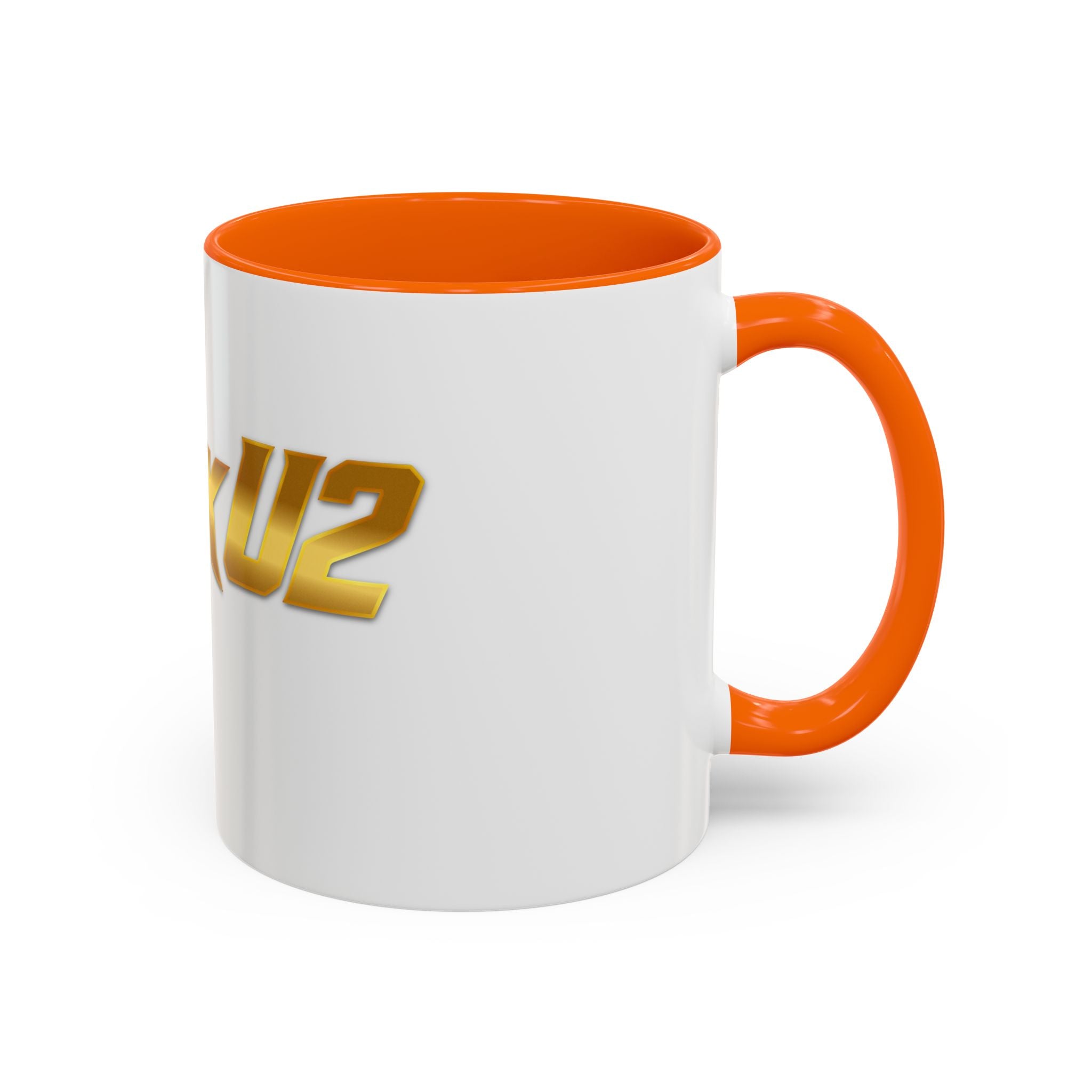MuckU2 Classic White Mug (gold logo/SKU 100042)