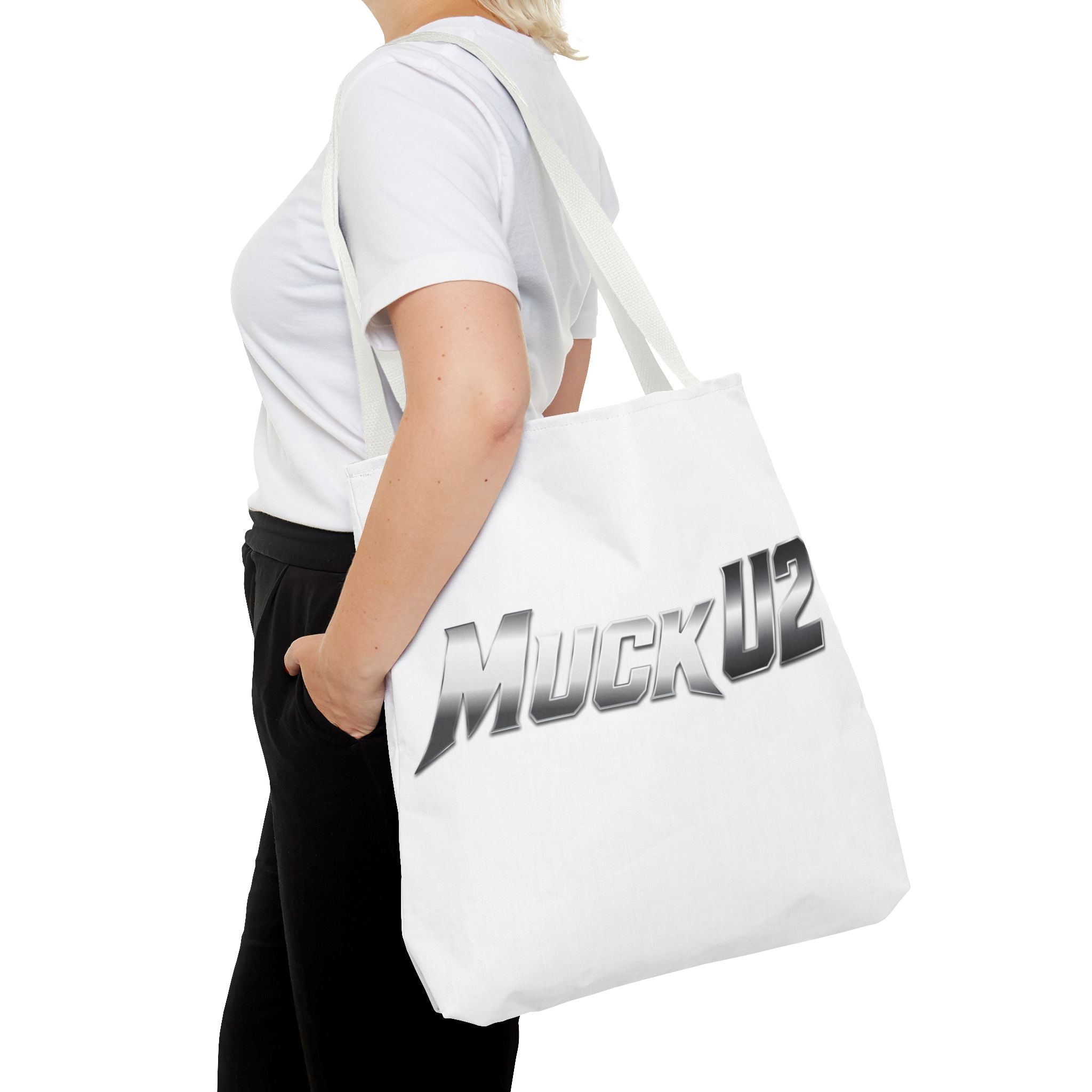 MuckU2 Bubble Canvas Poker Tote Bag (gradient silver logo SKU 100022)