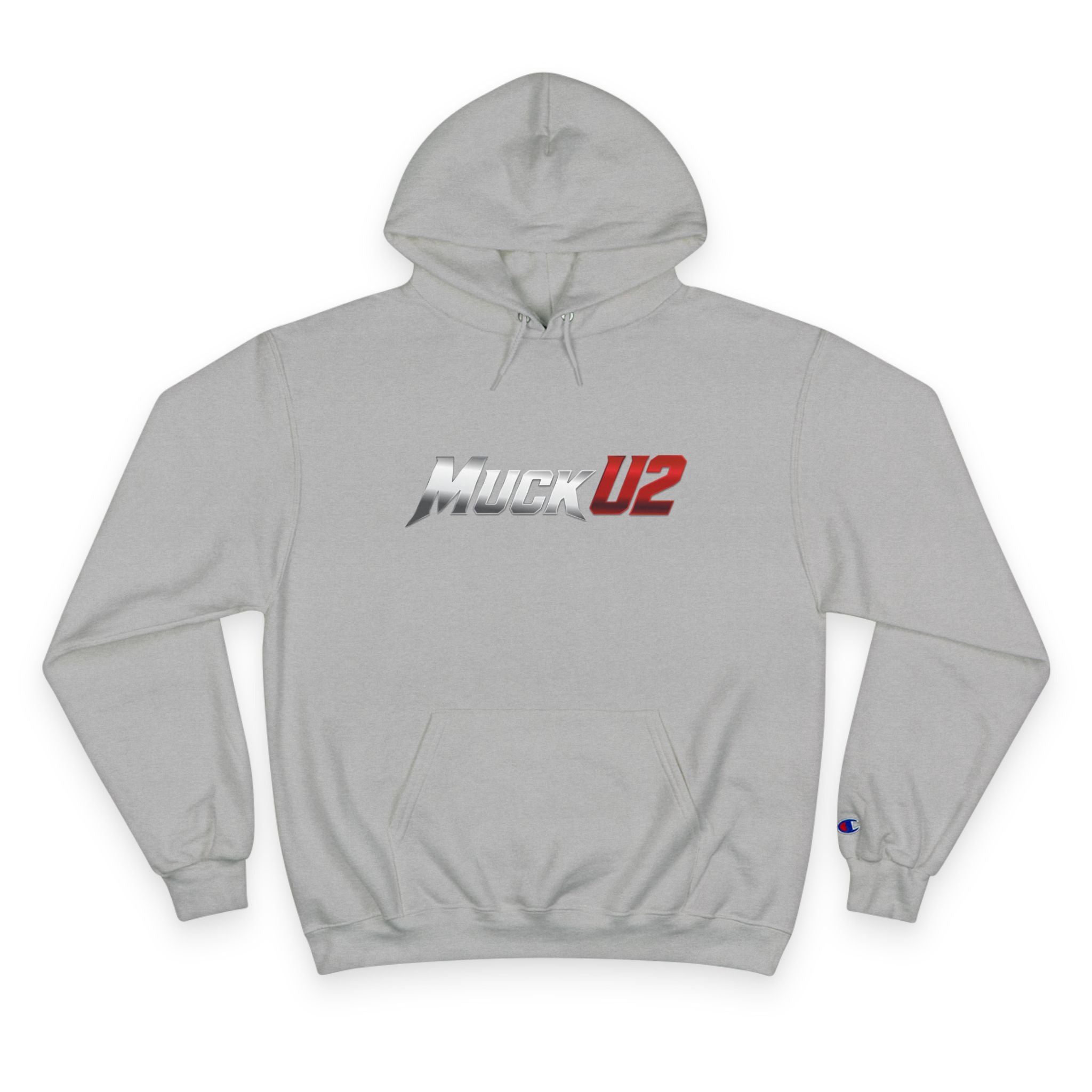 MuckU2 Poker Hoodie (gradient silver/red logo/SKU 100050)