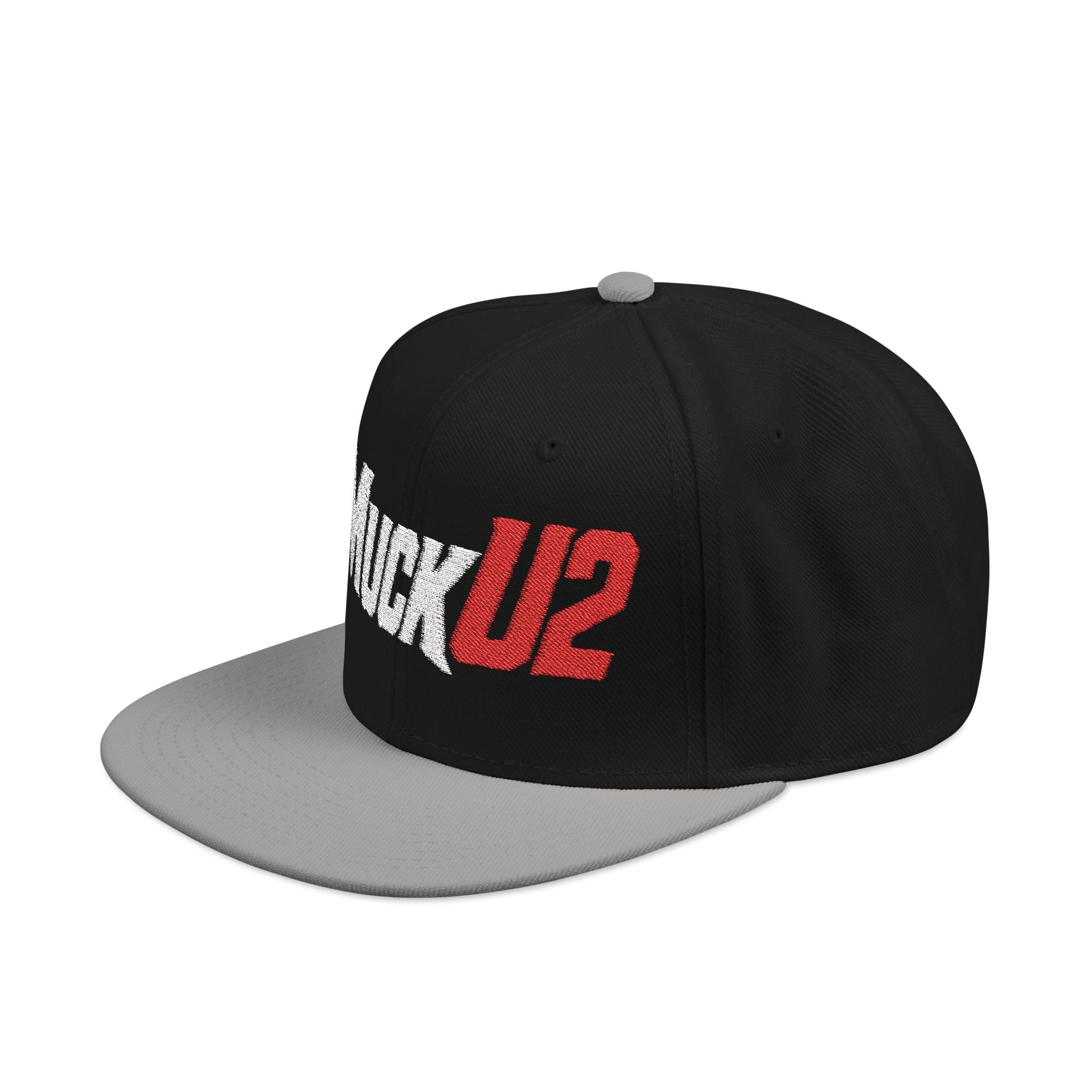 MuckU2 Snapback Embroidered Poker Cap (silver/red logo SKU 10007)
