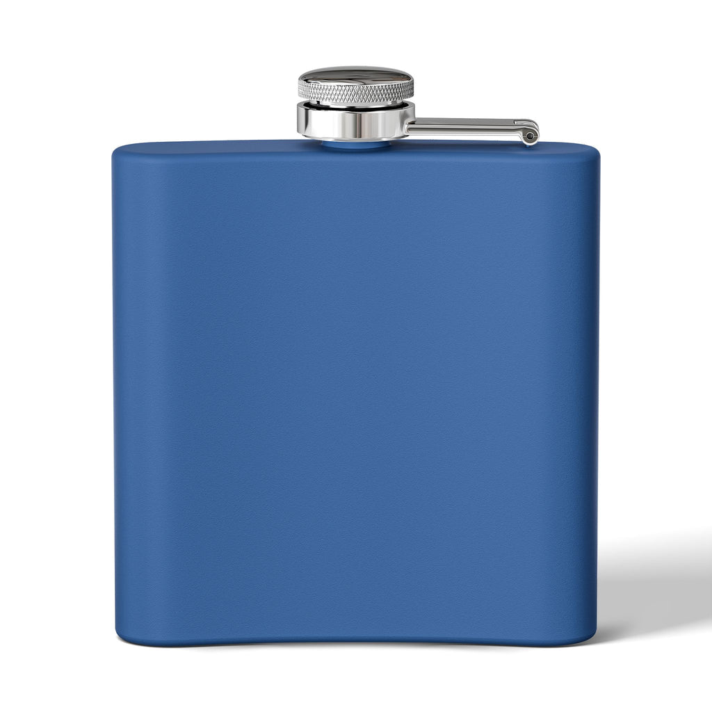 MuckU2 Stainless Steel Poker Flask 6oz (white/red logo/SKU100037)