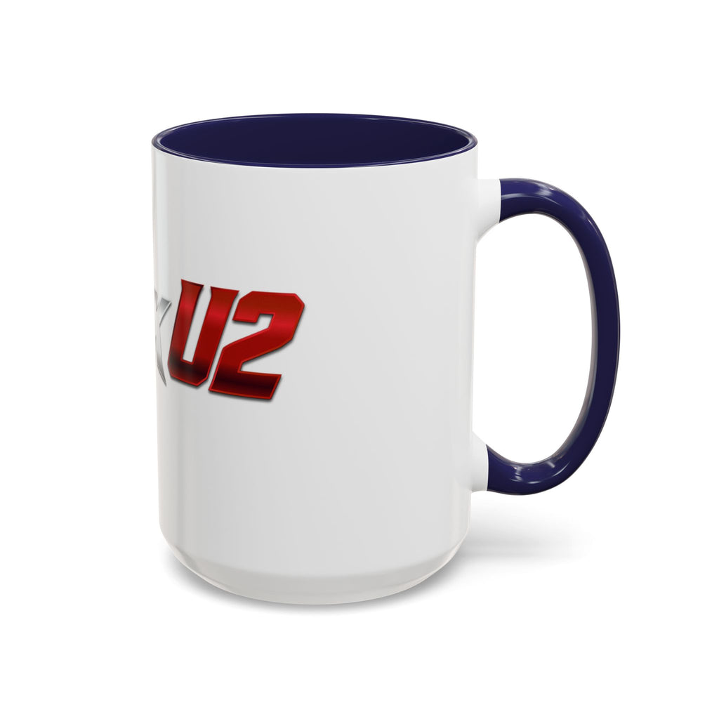 MuckU2 Classic White Mug (gradient silver/red logo/SKU 100044)