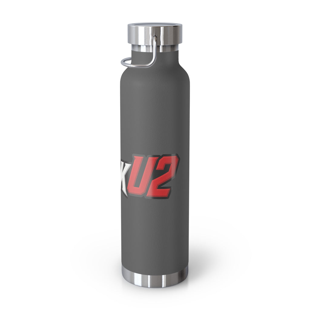 MuckU2 Insulated Water Bottle (white/red outlined logo SKU 100012)