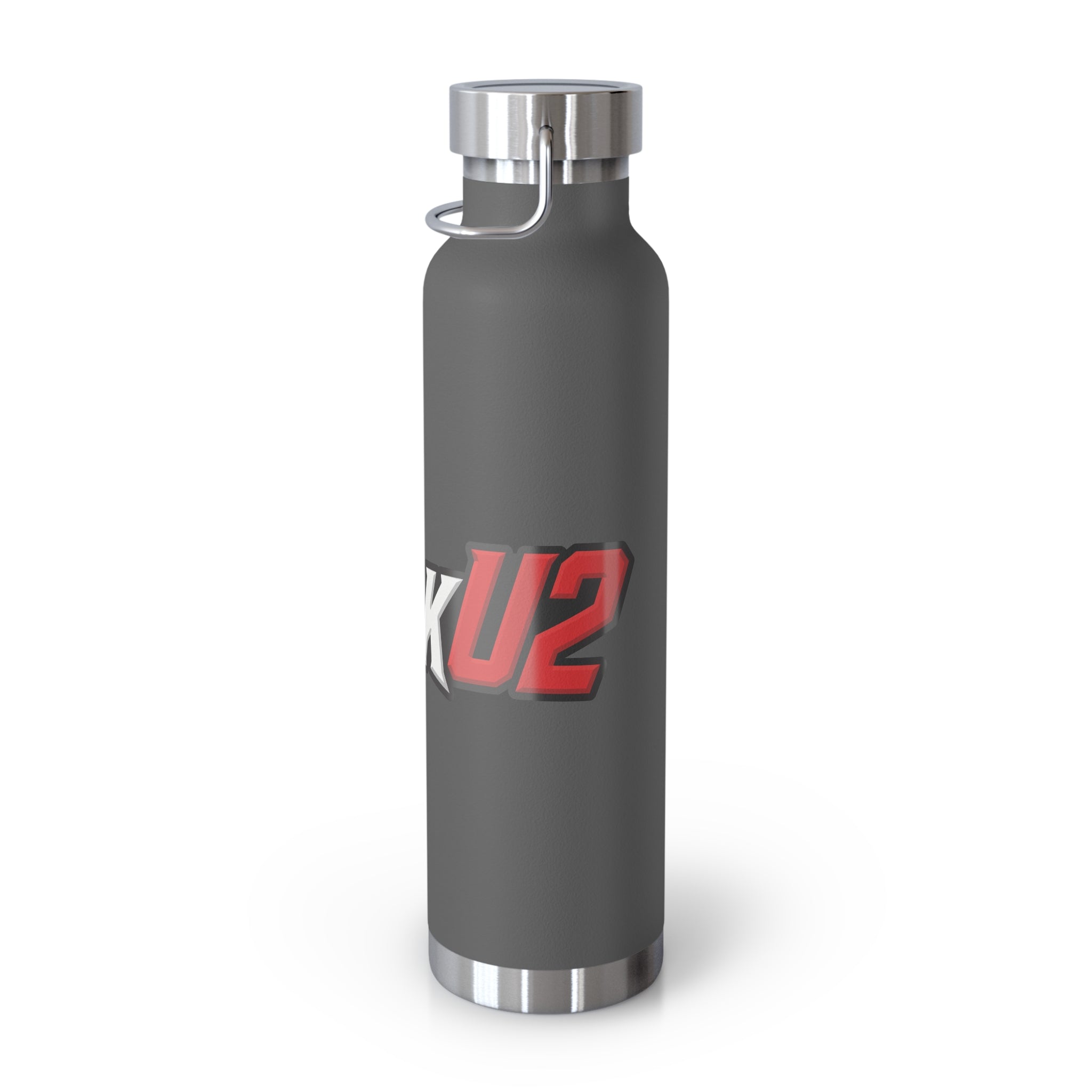MuckU2 Insulated Water Bottle (white/red outlined logo SKU 100012)