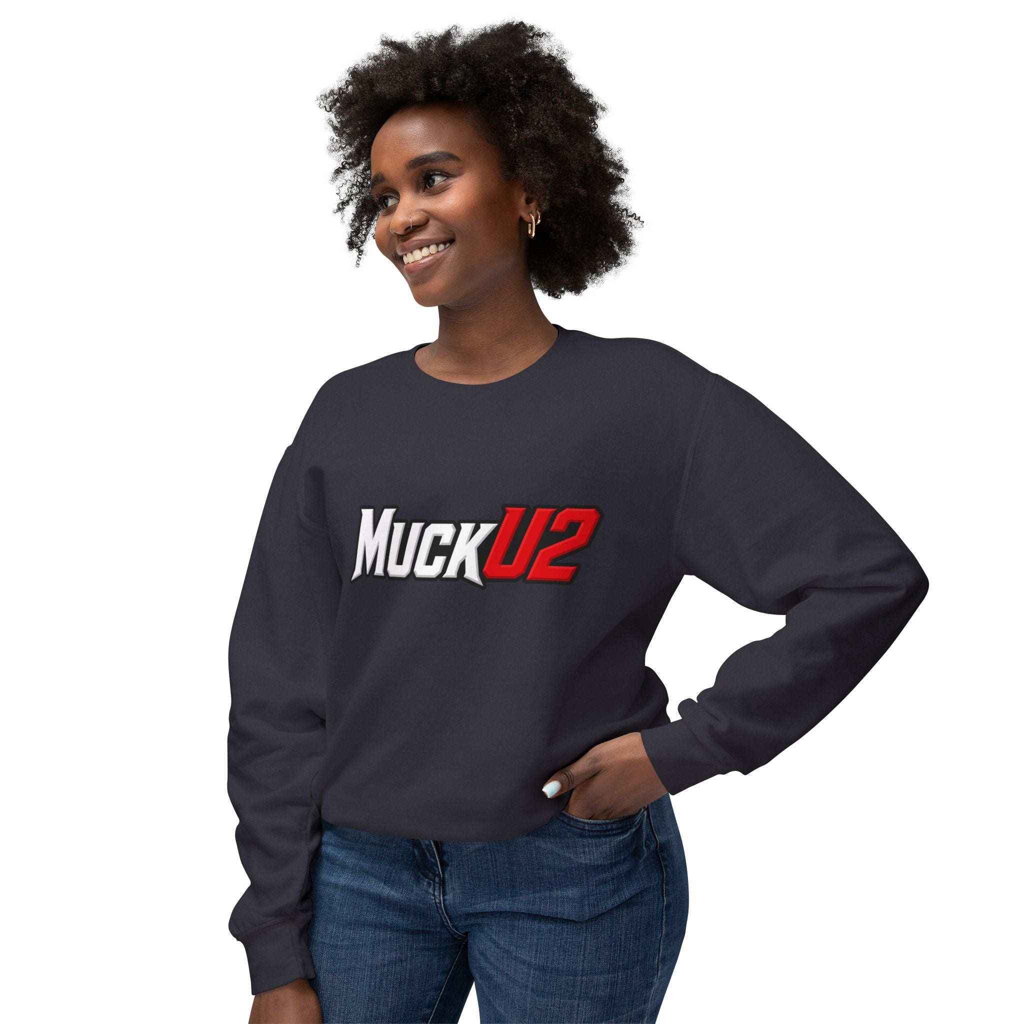 MuckU2 Poker Crewneck Sweatshirt (white/red logo/SKU 100067)