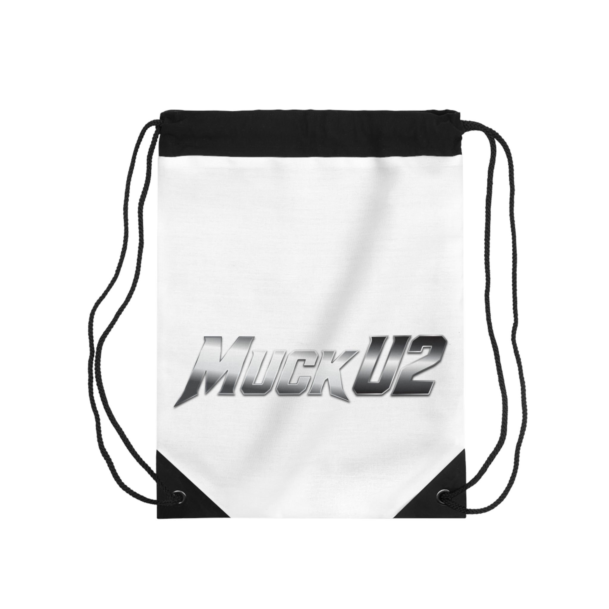 MuckU2 Poker Drawstring Bag (gradient silver/black logo/SKU 100085)