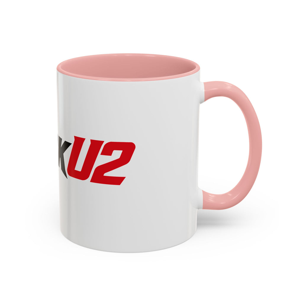 MuckU2 Classic White Mug (black/red logo/SKU 100046)