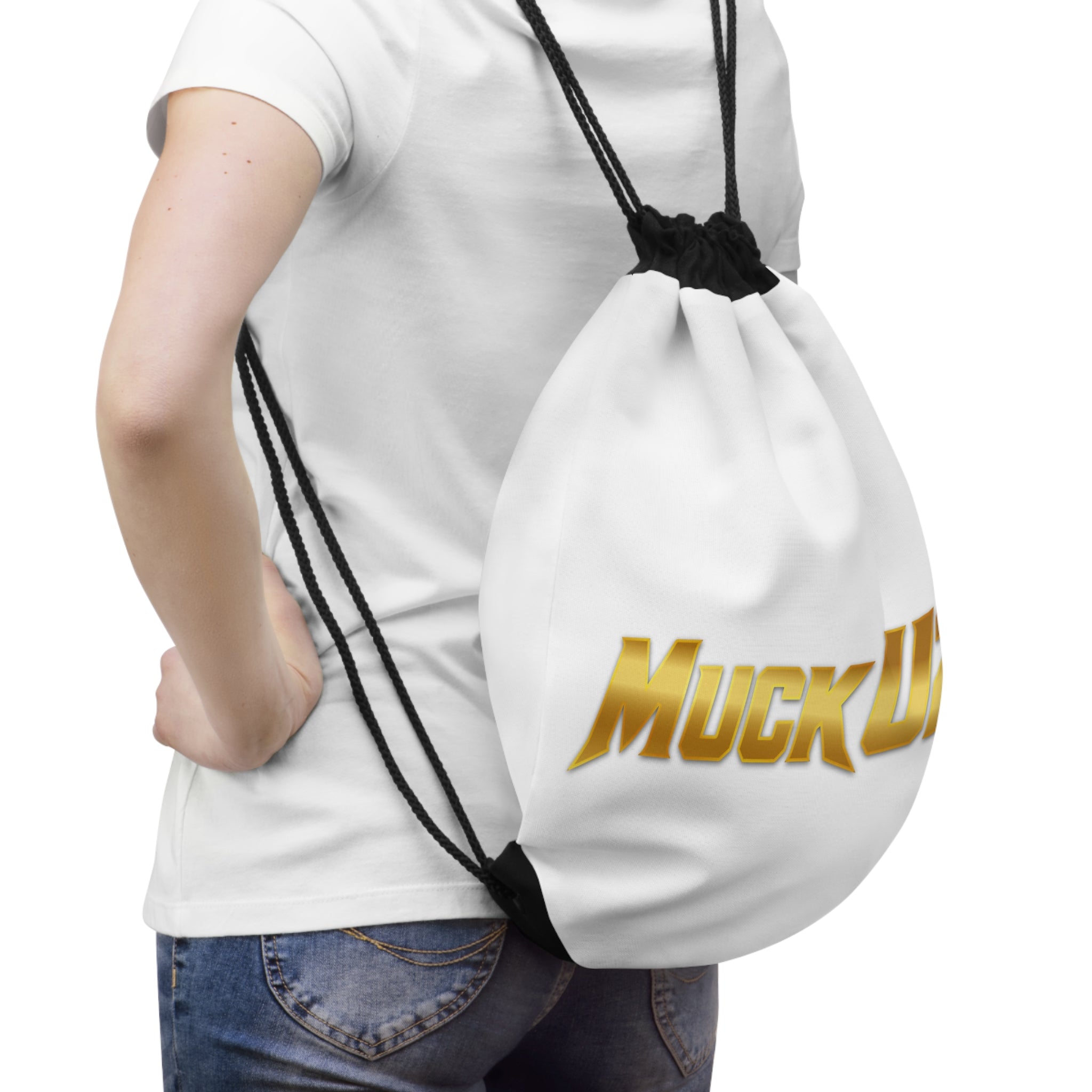 MuckU2 Poker Drawstring Bag (gold logo/SKU 100084)