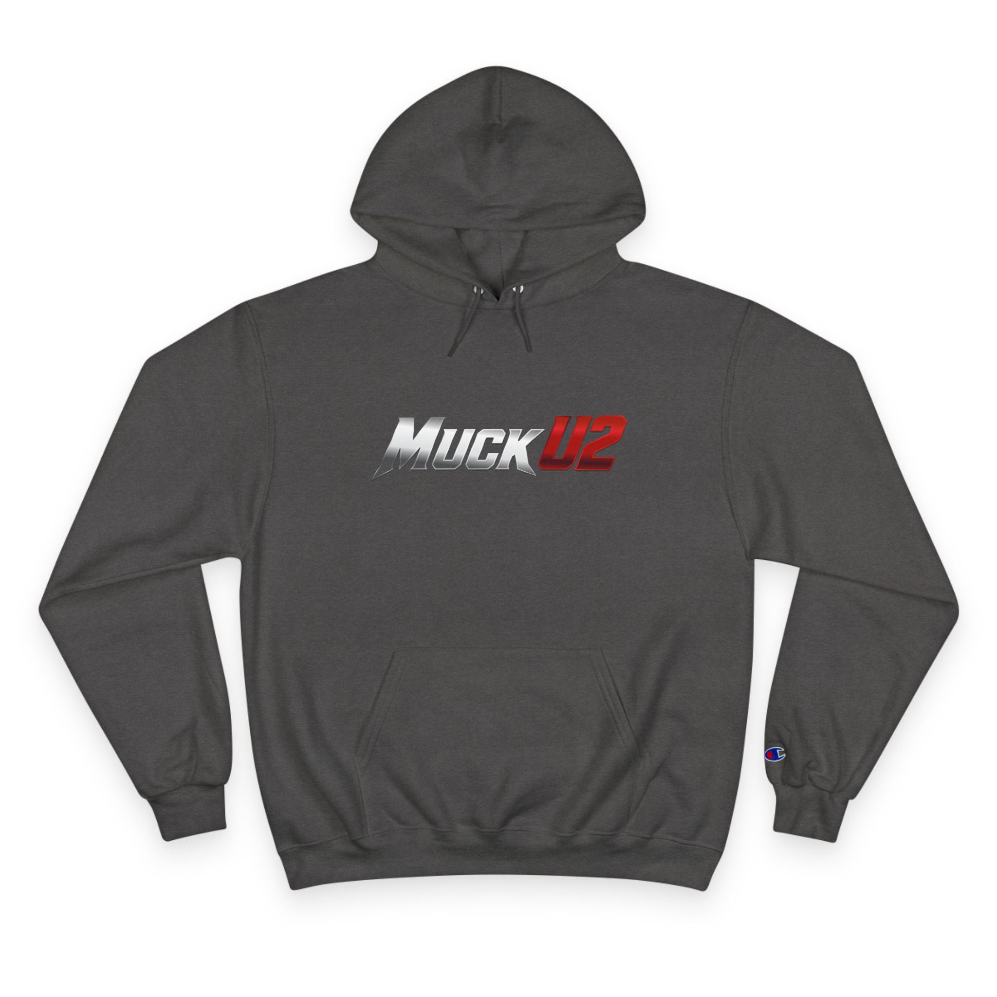 MuckU2 Poker Hoodie (gradient silver/red logo/SKU 100050)