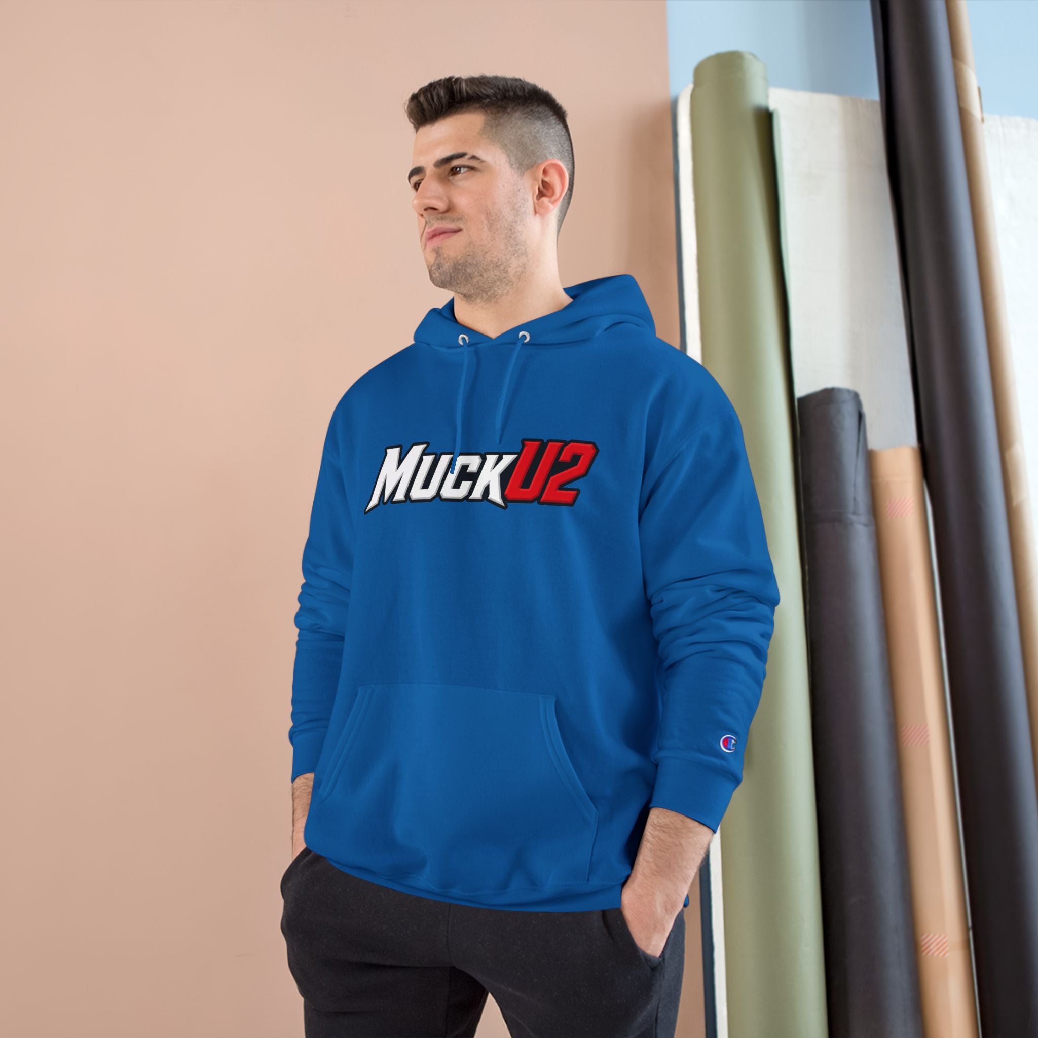 MuckU2 Poker Hoodie (white/red logo/SKU 100051)