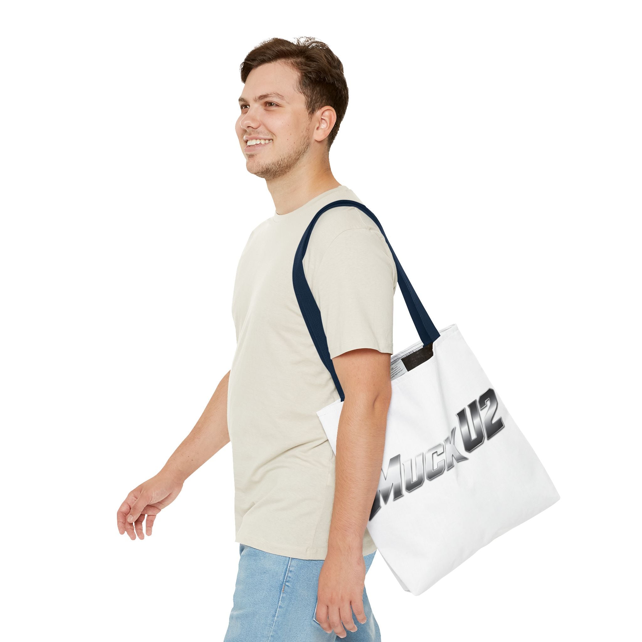 MuckU2 Bubble Canvas Poker Tote Bag (gradient silver logo SKU 100022)