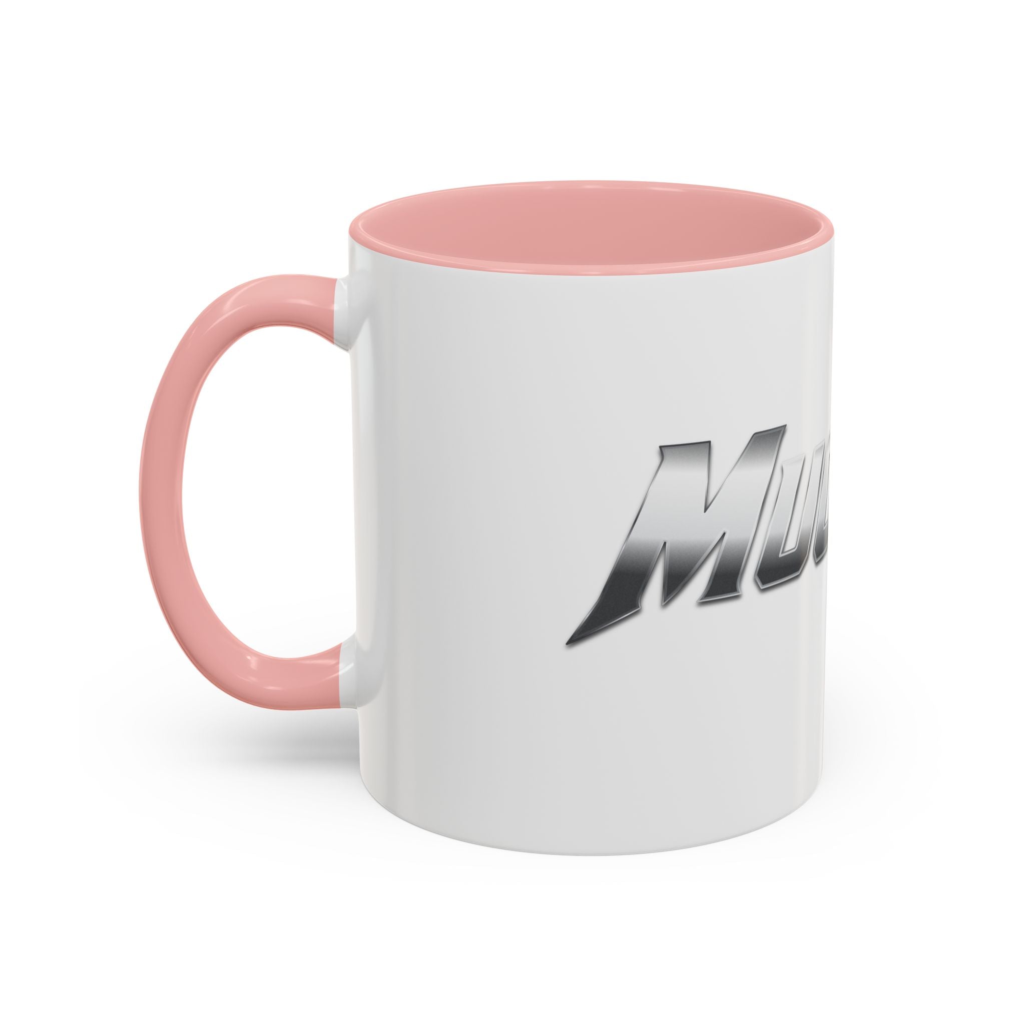 MuckU2 Classic White Mug (gradient silver/red logo/SKU 100044)
