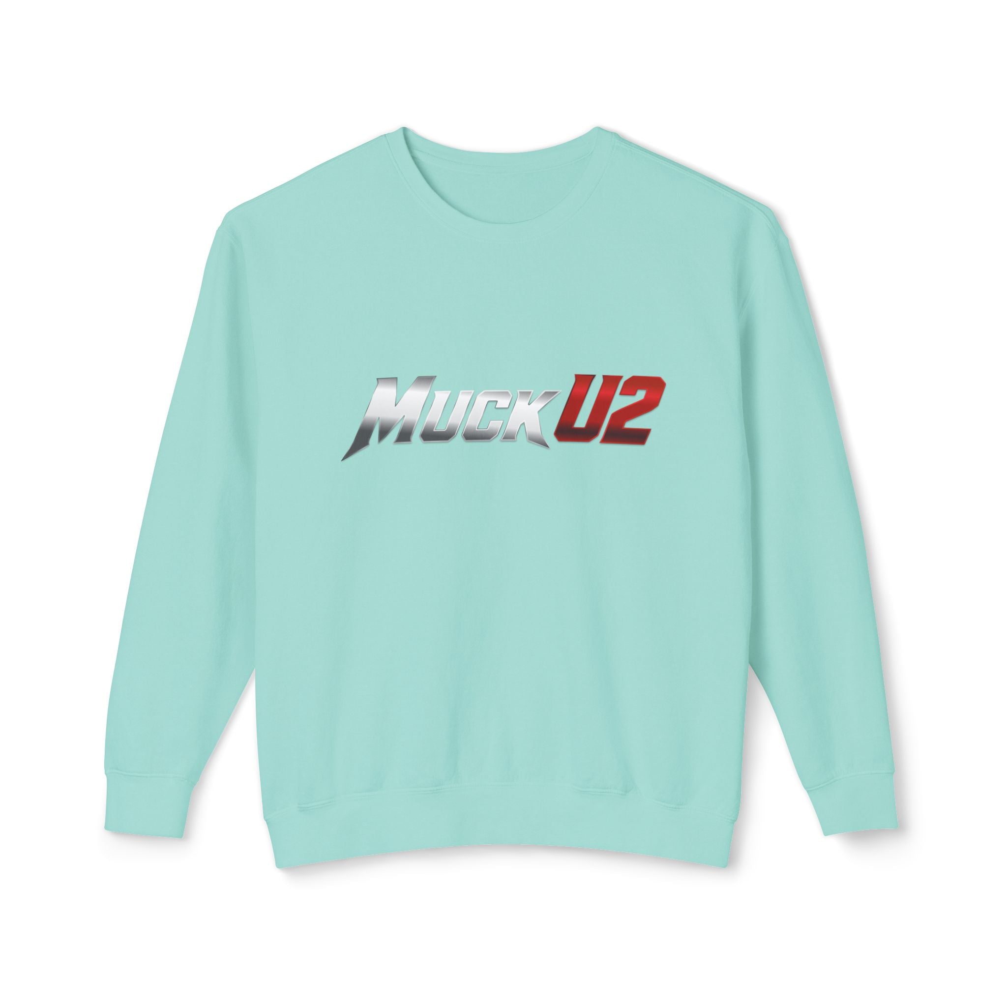 MuckU2 Poker Crewneck Sweatshirt (gradient silver/red logo/SKU 100064)