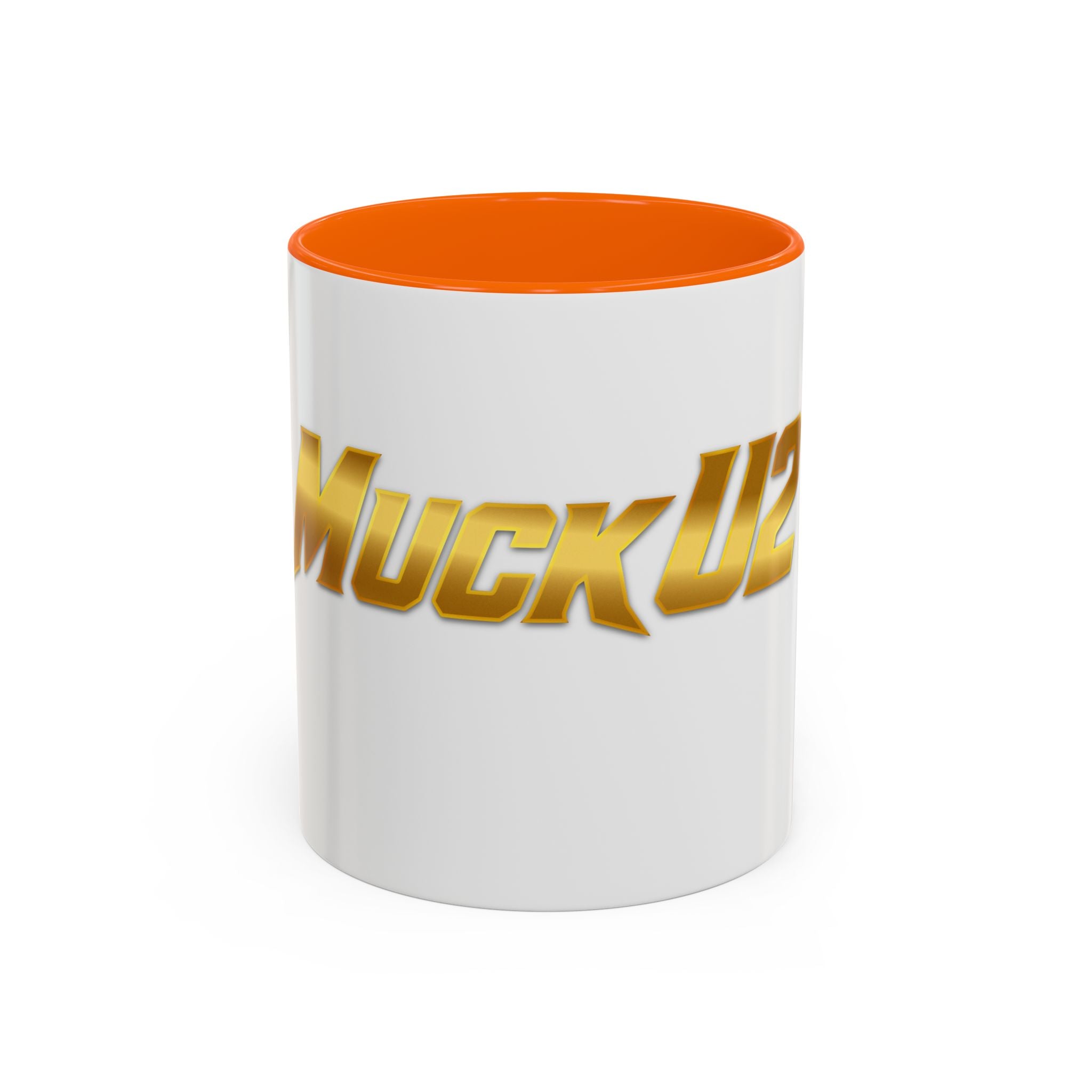 MuckU2 Classic White Mug (gold logo/SKU 100042)