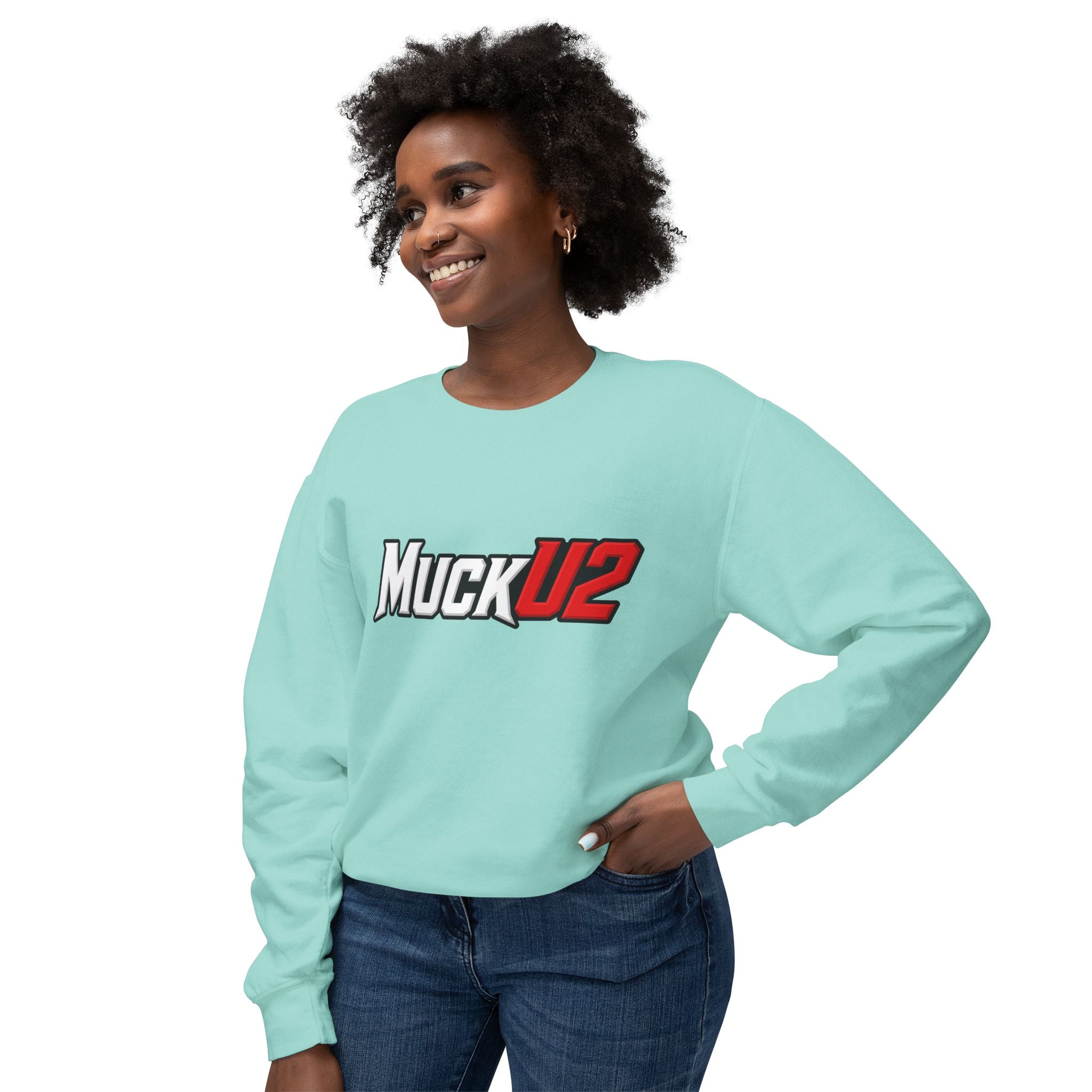 MuckU2 Poker Crewneck Sweatshirt (white/red logo/SKU 100067)
