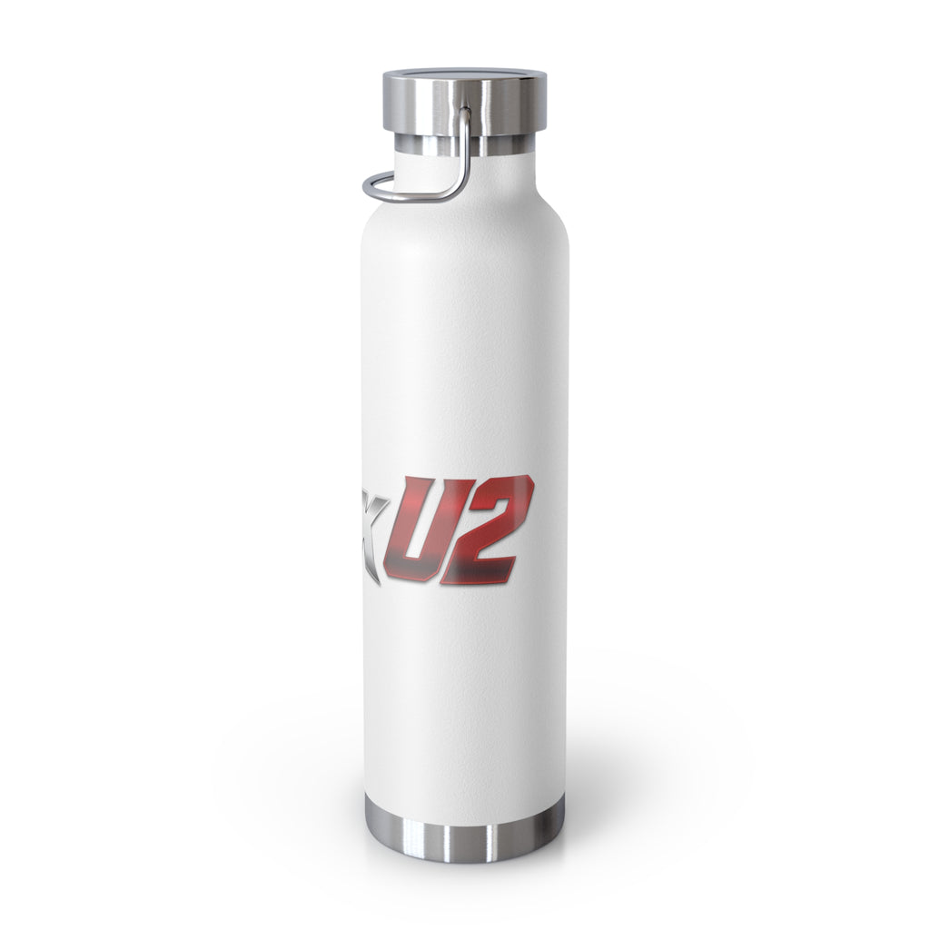 MuckU2 Insulated Water Bottle (gradient silver/red logo SKU 100012)