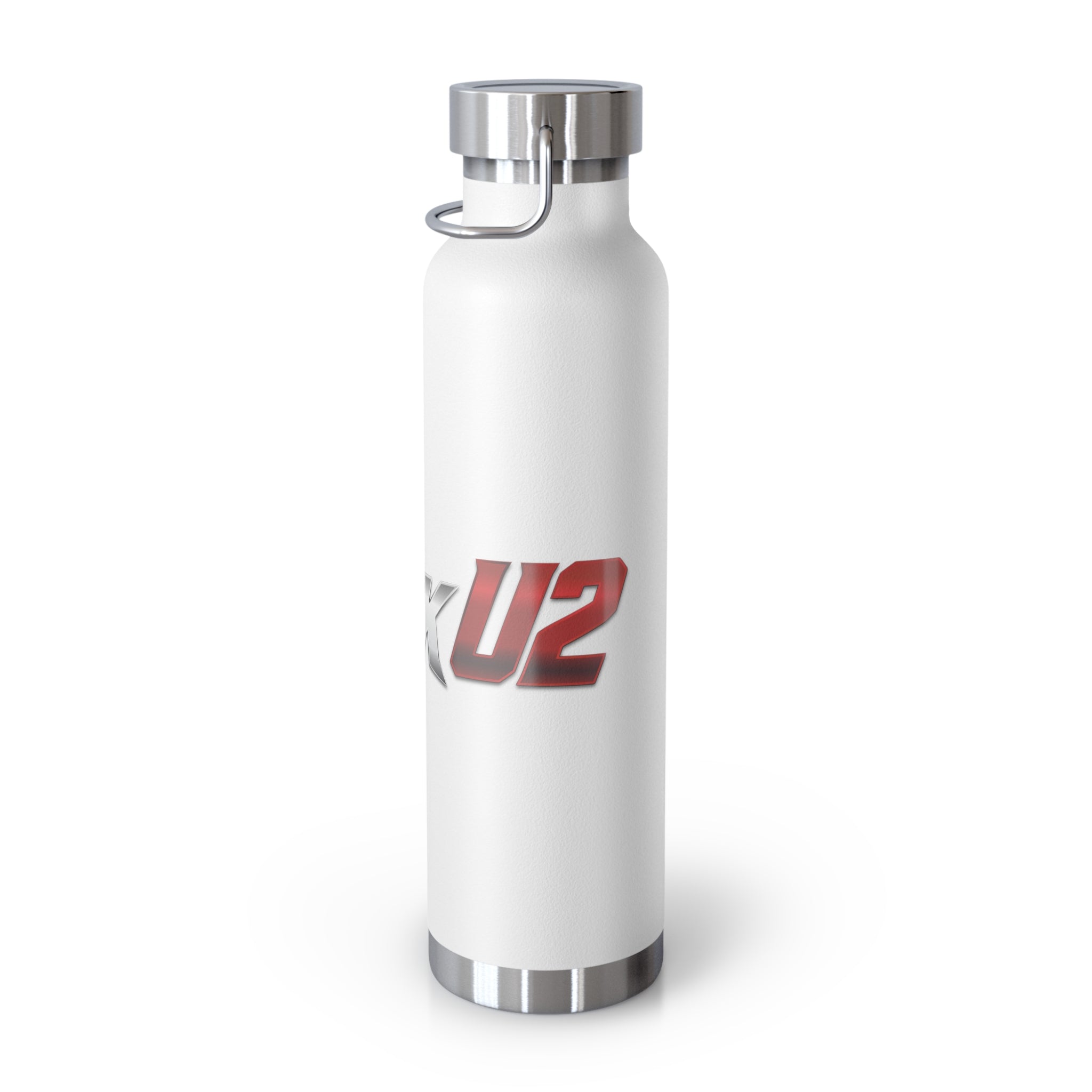 MuckU2 Insulated Water Bottle (gradient silver/red logo SKU 100012)