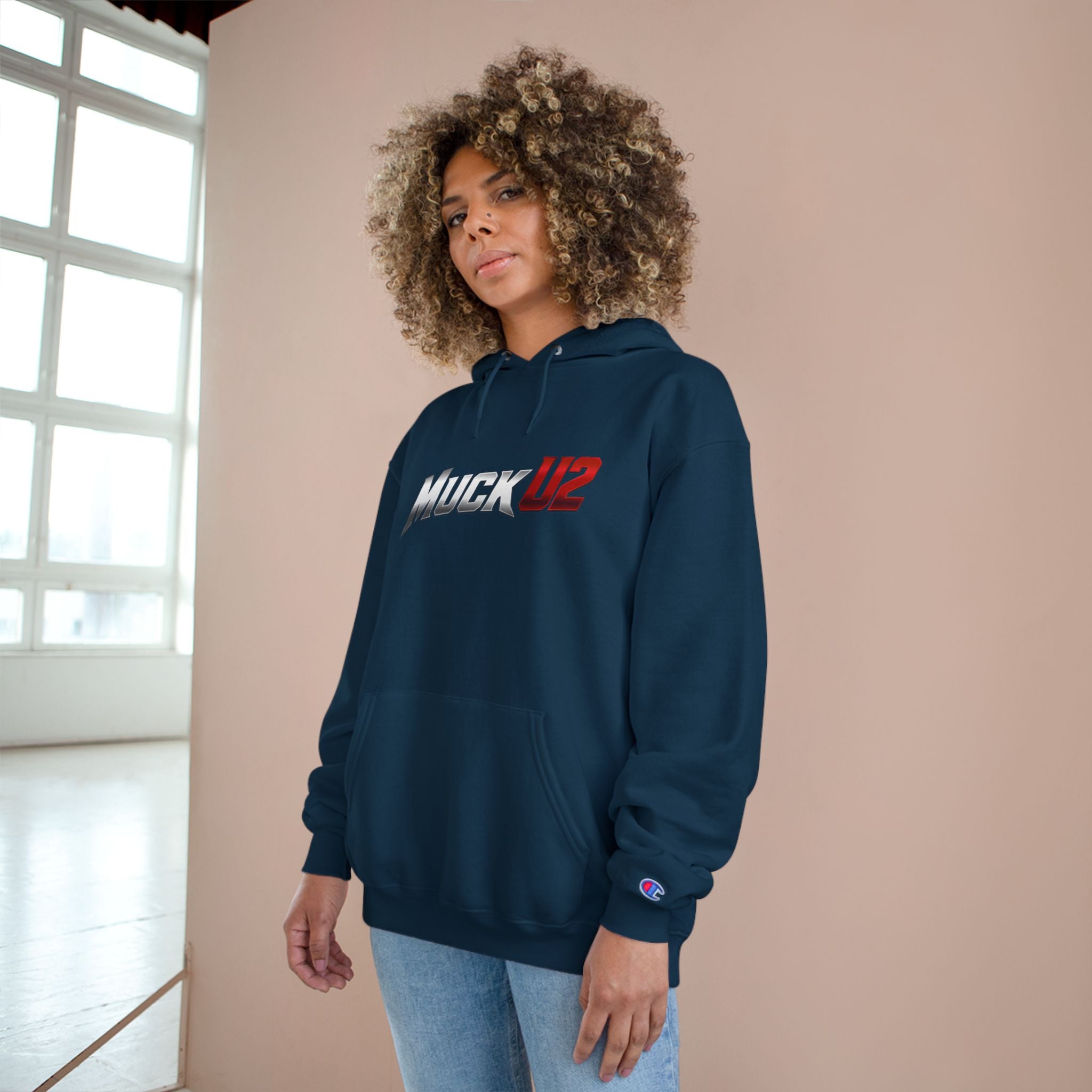 MuckU2 Poker Hoodie (gradient silver/red logo/SKU 100050)