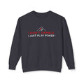 High Stakes Poker Crewneck Sweatshirt (red/white logo) — "I Just Play Poker" Pullover