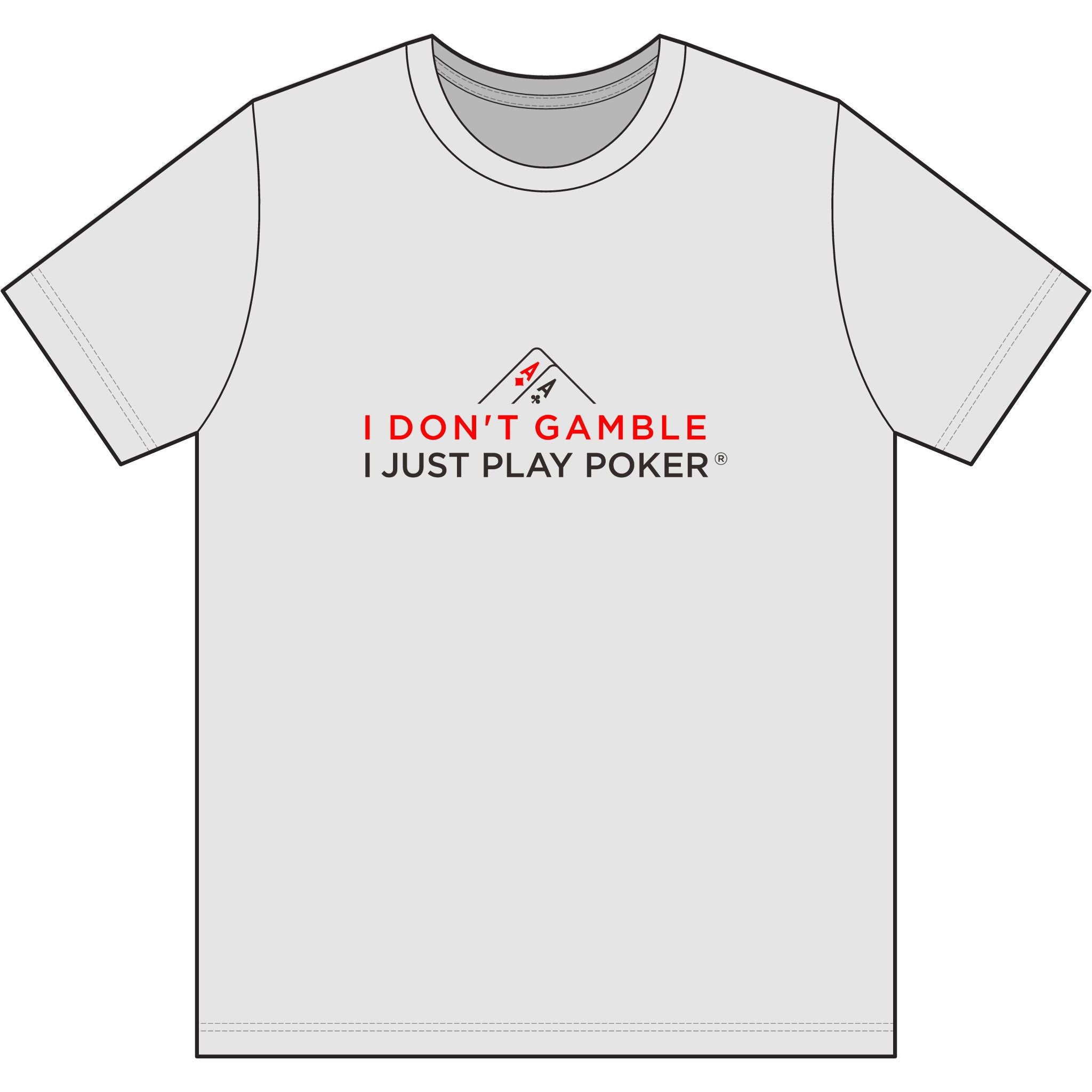 Deep Run Poker T‑Shirt (red/black logo) — "I Don't Gamble, I Just Play Poker" Card Game Tee
