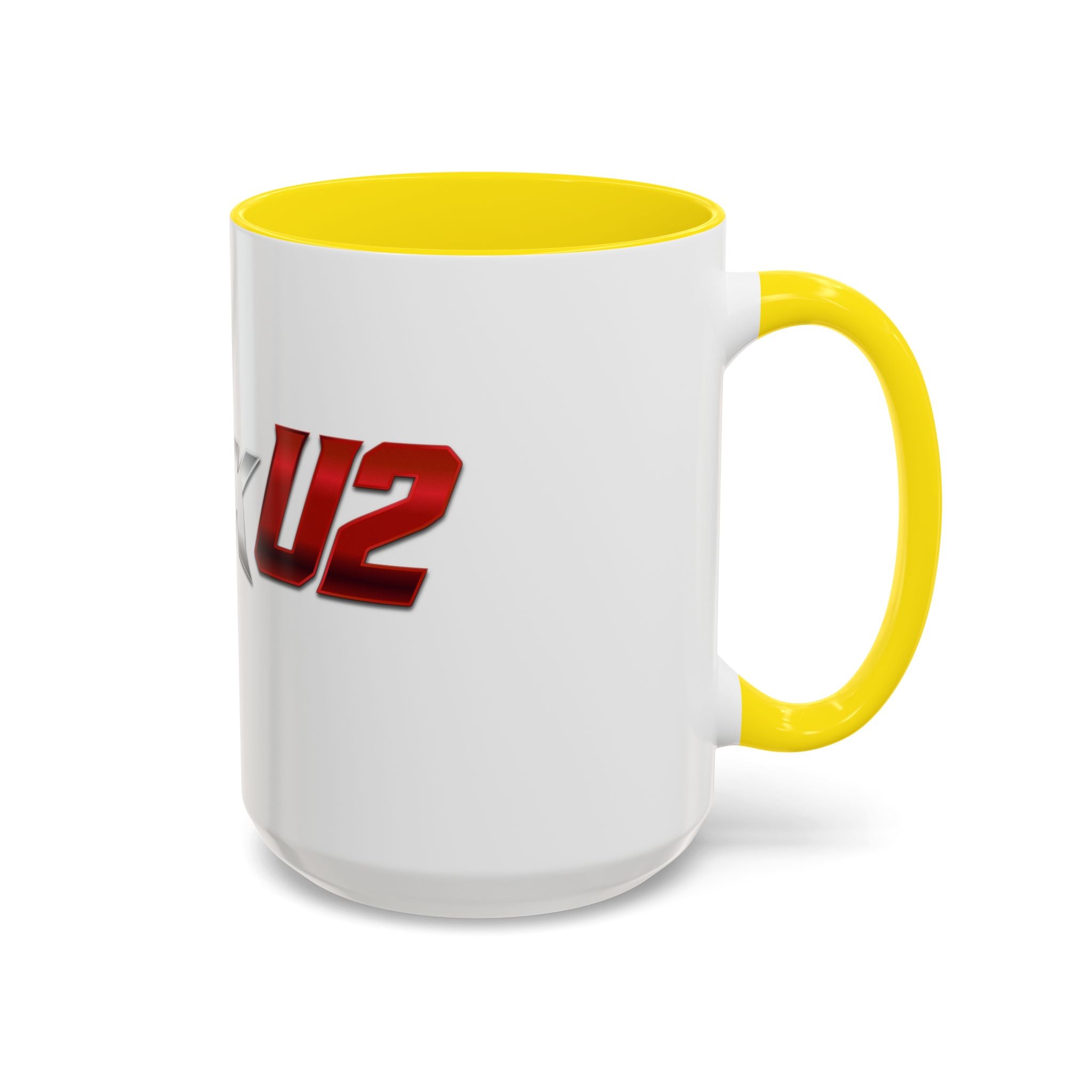 MuckU2 Classic White Mug (gradient silver/red logo/SKU 100044)