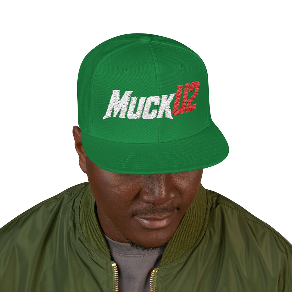 MuckU2 Snapback Embroidered Poker Cap (silver/red logo SKU 10007)