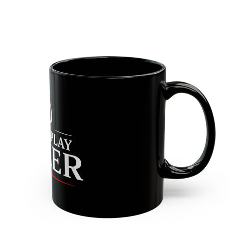 Full House Black Mug (white logo) — I Don't Gamble, I Just Play Poker