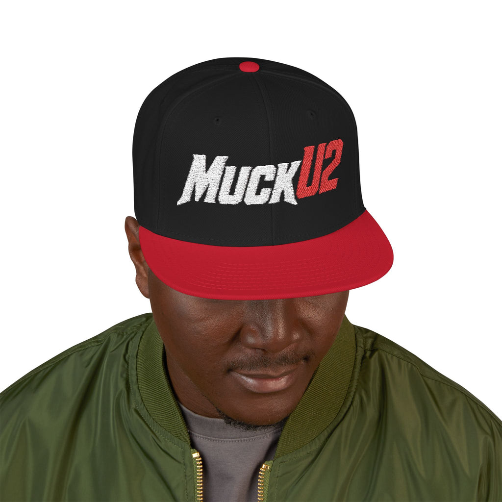 MuckU2 Snapback Embroidered Poker Cap (silver/red logo SKU 10007)
