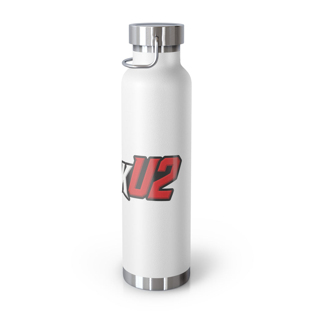 MuckU2 Insulated Water Bottle (white/red outlined logo SKU 100012)