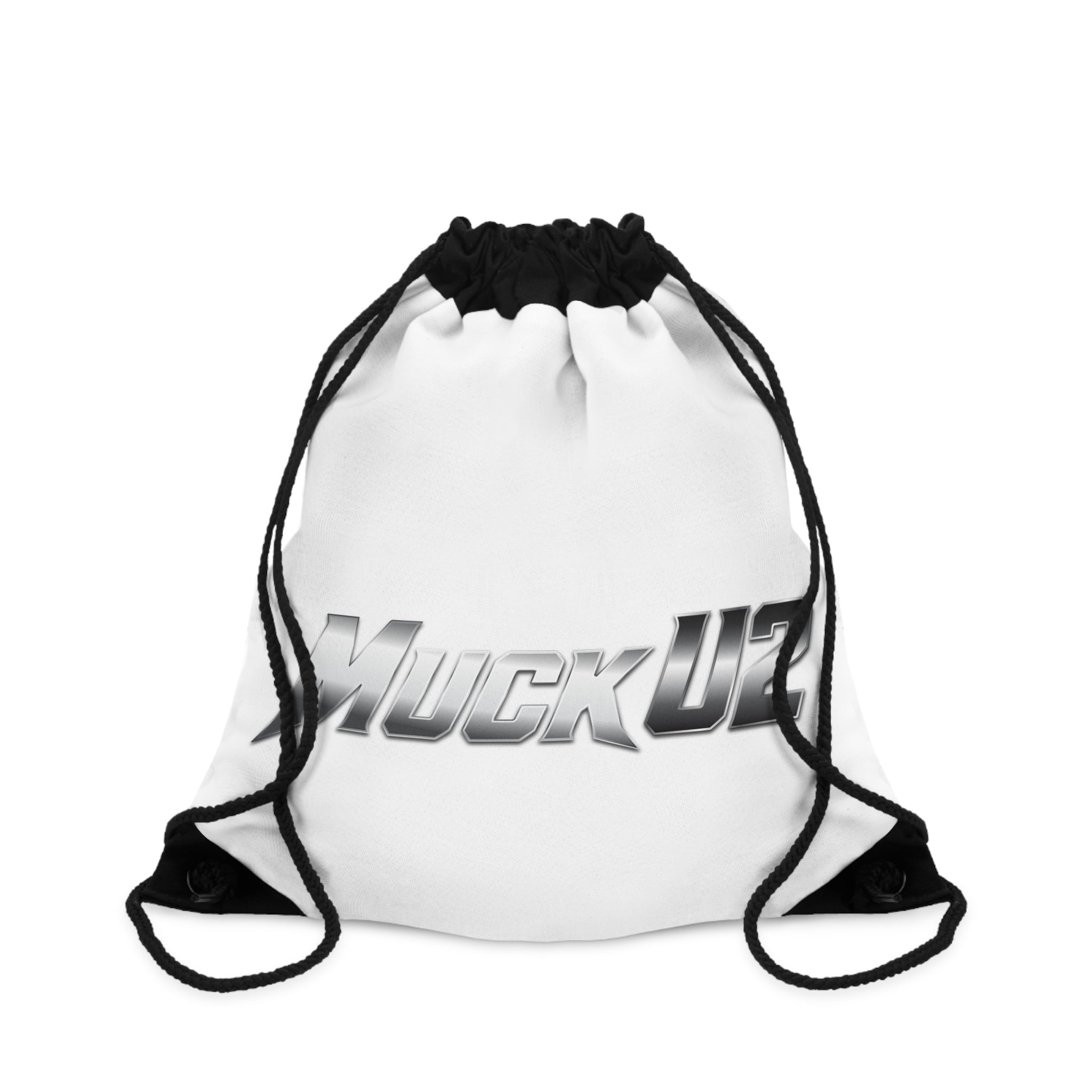 MuckU2 Poker Drawstring Bag (gradient silver/black logo/SKU 100085)