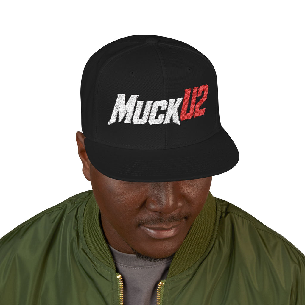 MuckU2 Snapback Embroidered Poker Cap (silver/red logo SKU 10007)