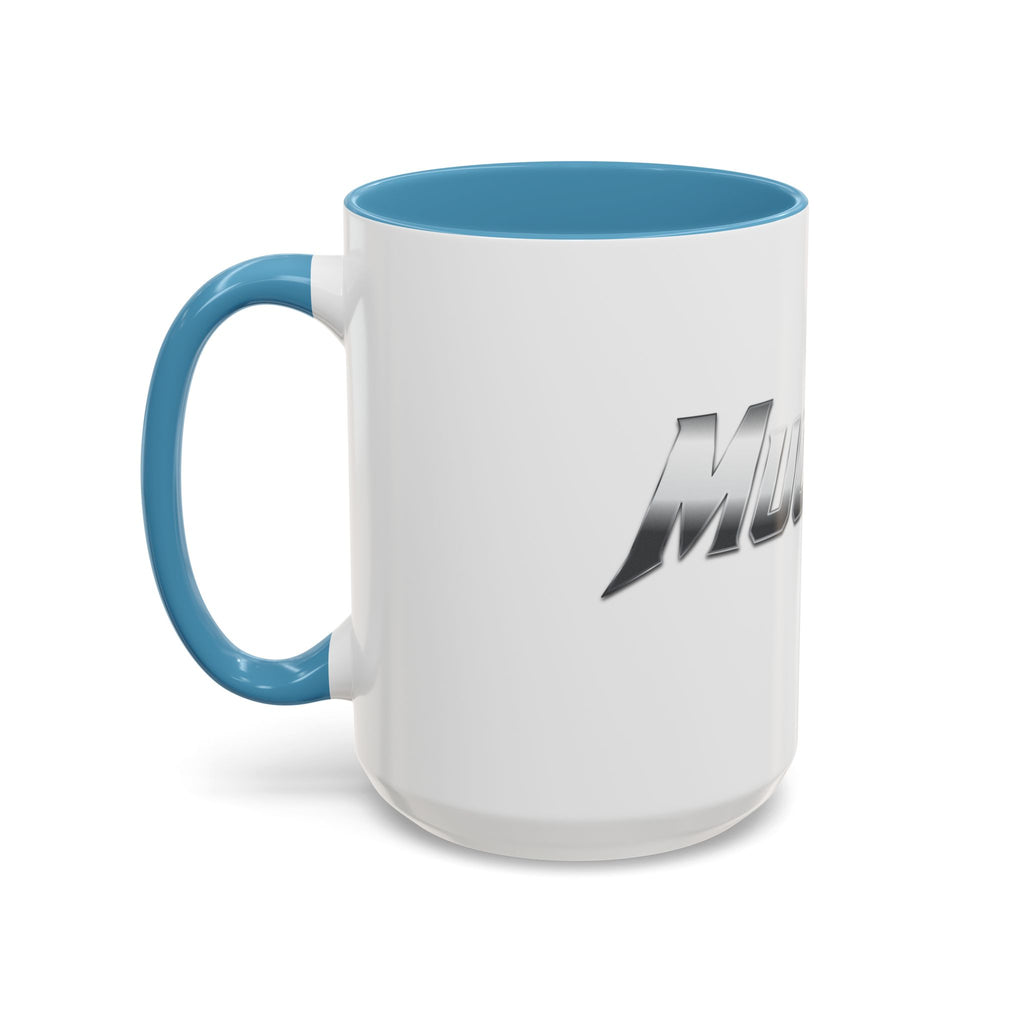 MuckU2 Classic White Mug (gradient silver/black logo/SKU 100043)