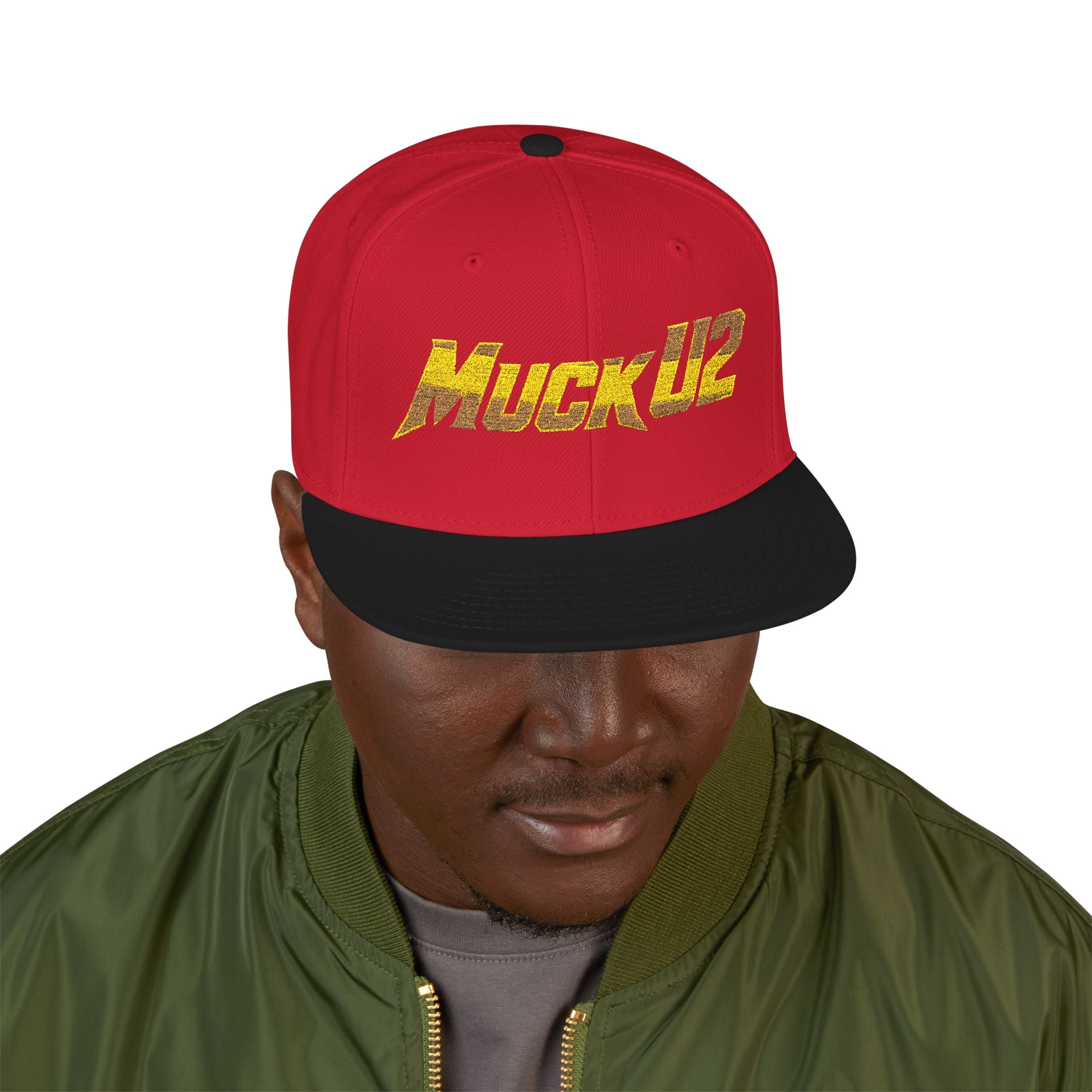 MuckU2 Snapback Poker Cap (blk/red logo SKU1004)