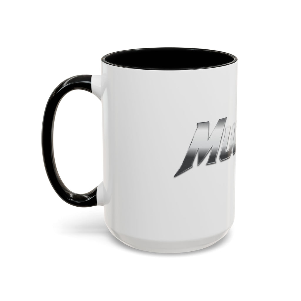 MuckU2 Classic White Mug (gradient silver/red logo/SKU 100044)