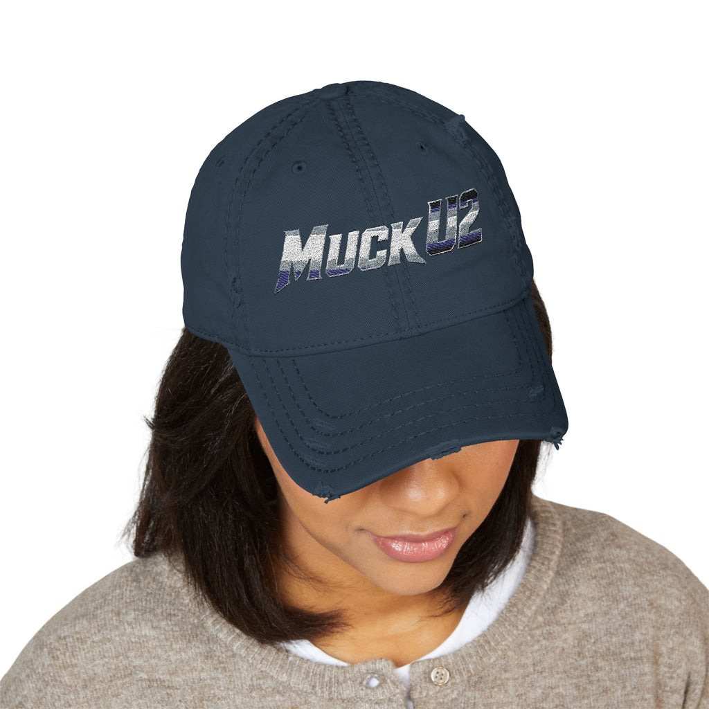 MuckU2 Poker Trucker Cap (gradient silver/black logo/SKU 100078)
