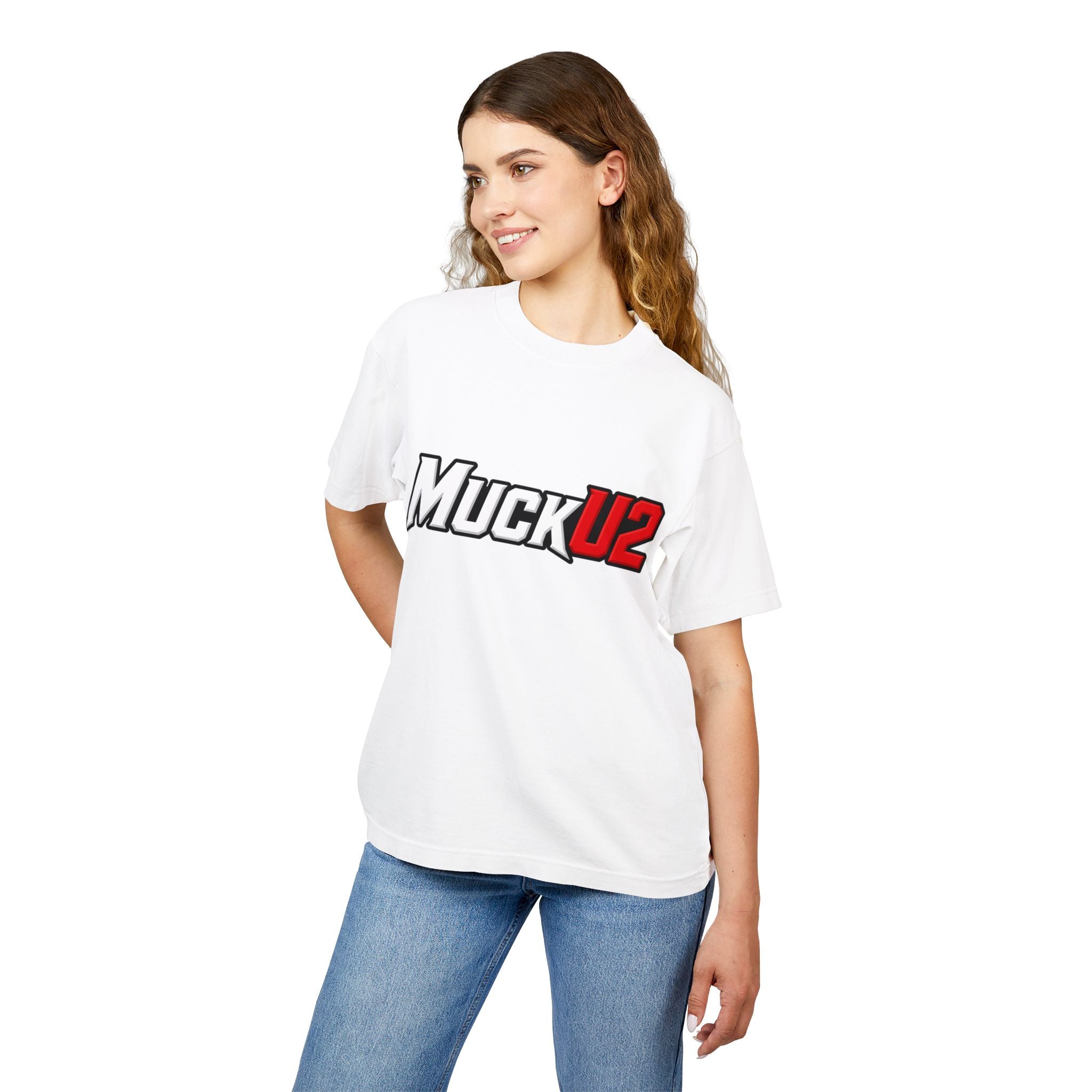 MuckU2 High Quality Poker Tee (white/red logo/SKU 100060)