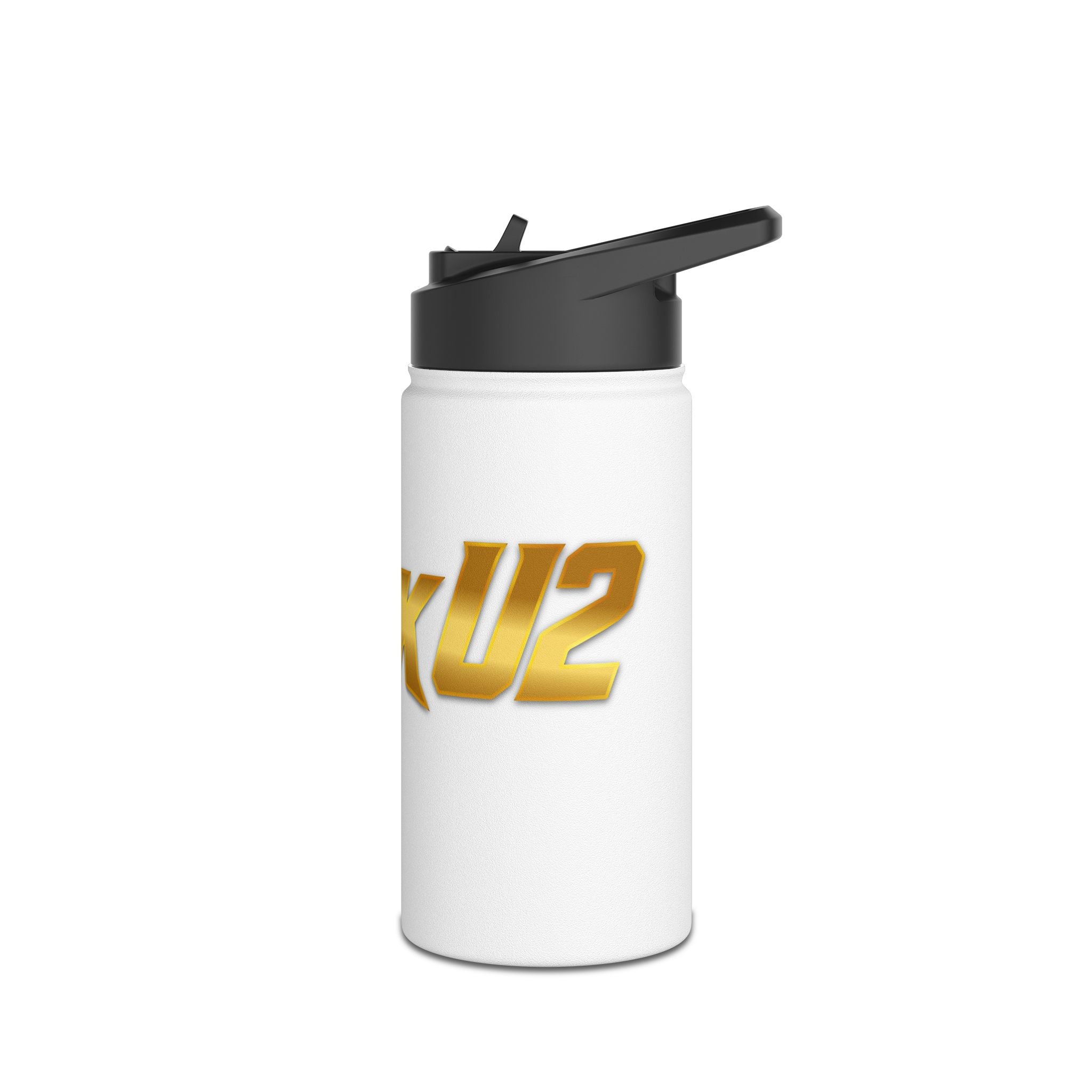 MuckU2 Stainless Steel Poker Water Bottle (gold logo/SKU 100029)