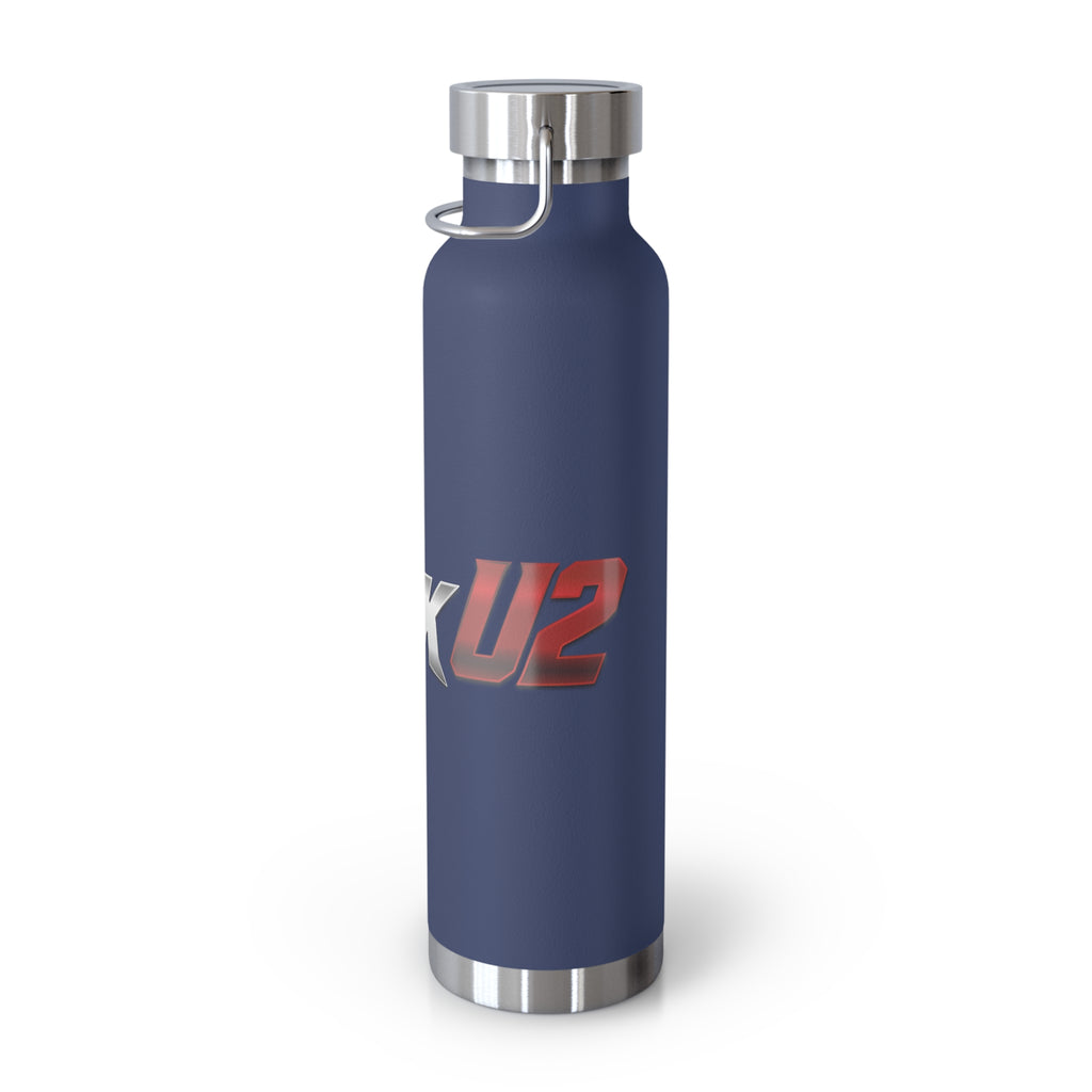 MuckU2 Insulated Water Bottle (gradient silver/red logo SKU 100012)