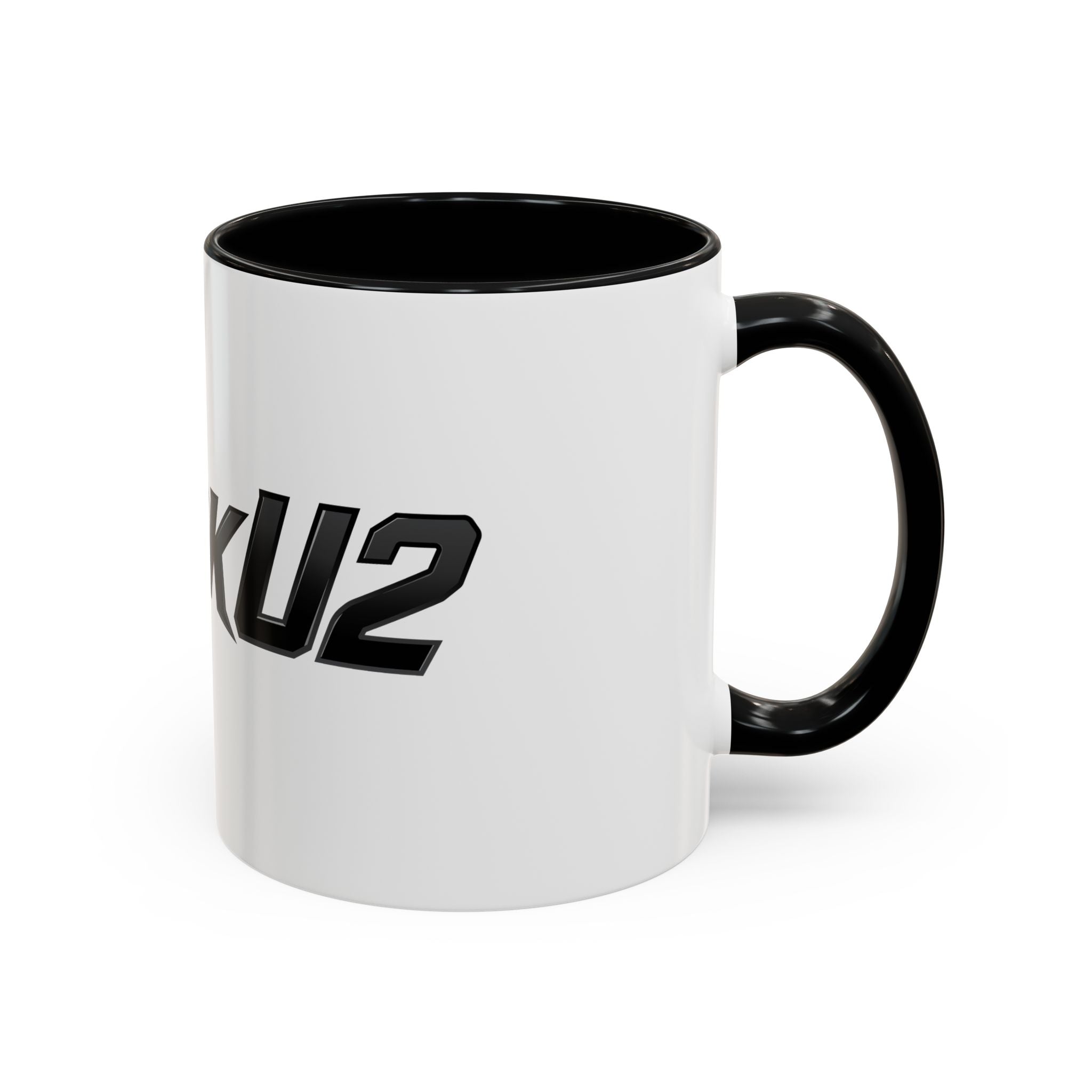 MuckU2 Classic White Mug (black logo/SKU 100045)