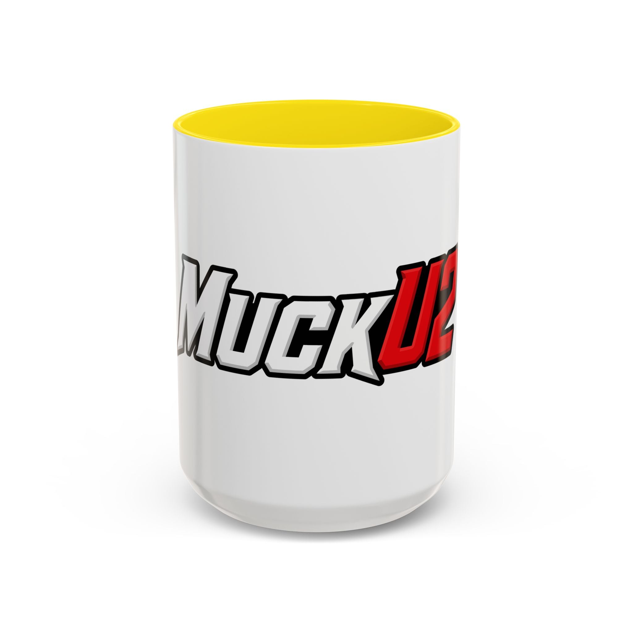 MuckU2 Classic White Mug (white/red logo/SKU 100047)