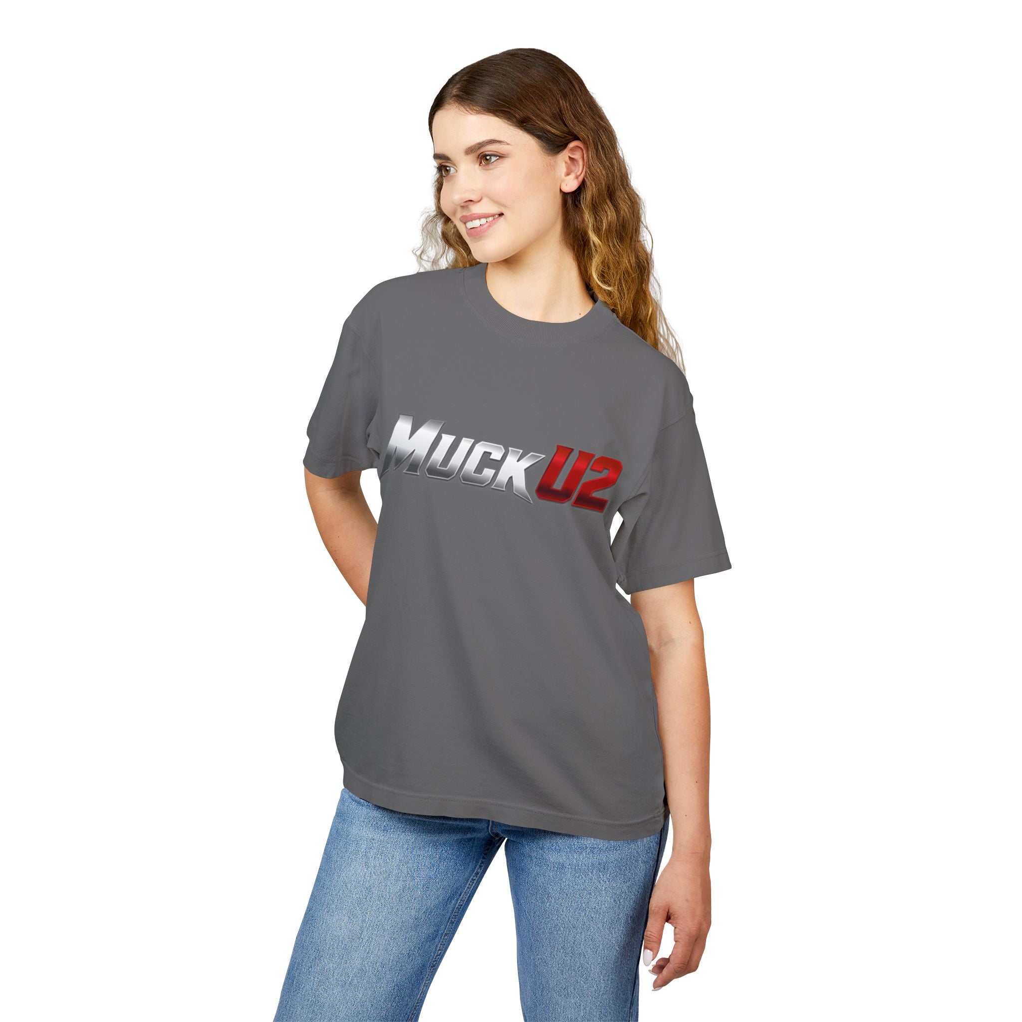 MuckU2 High Quality Poker Tee (gradient silver/red logo/SKU 100057)
