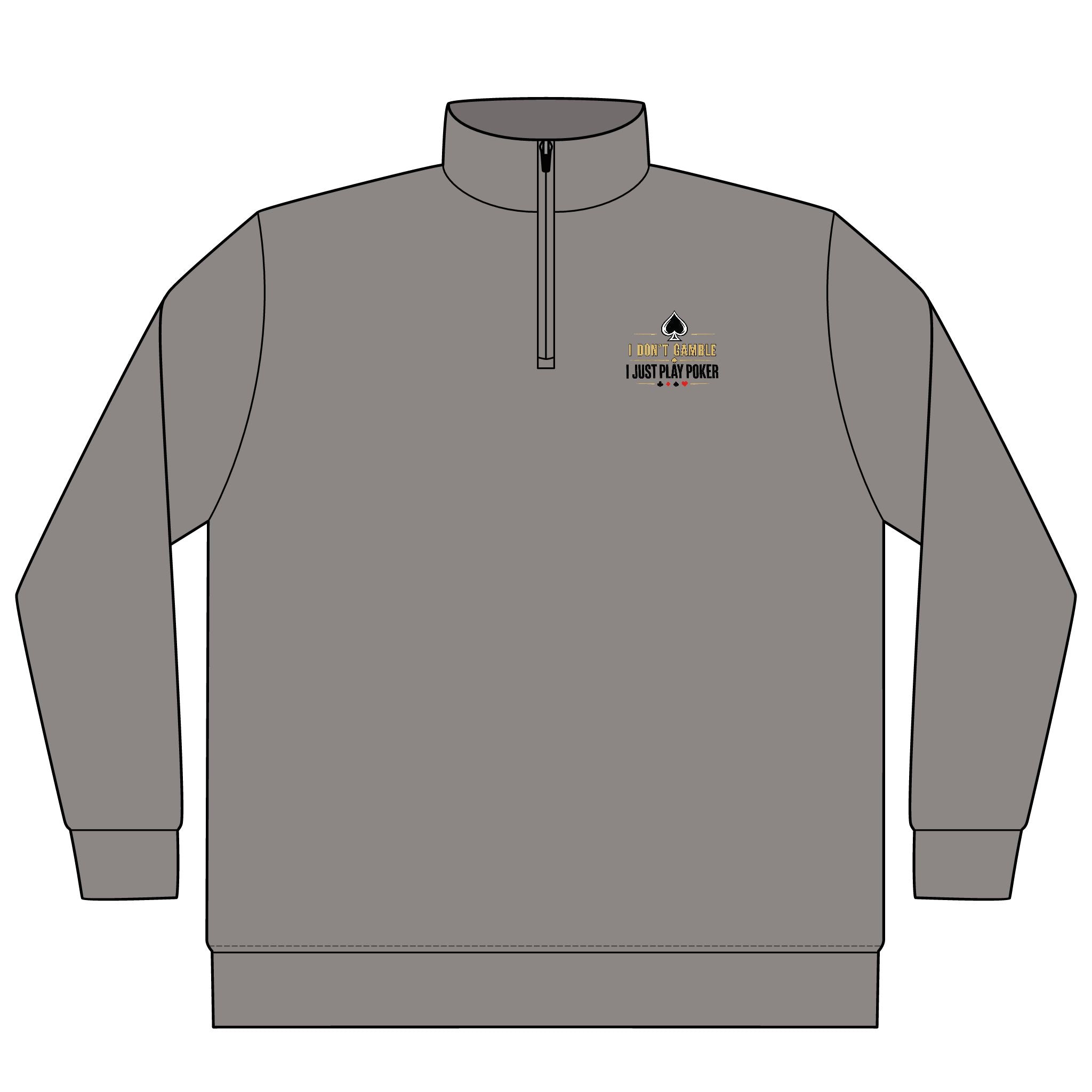 Limited Edition Zip Pullover (gold/black logo) — I Just Play Poker
