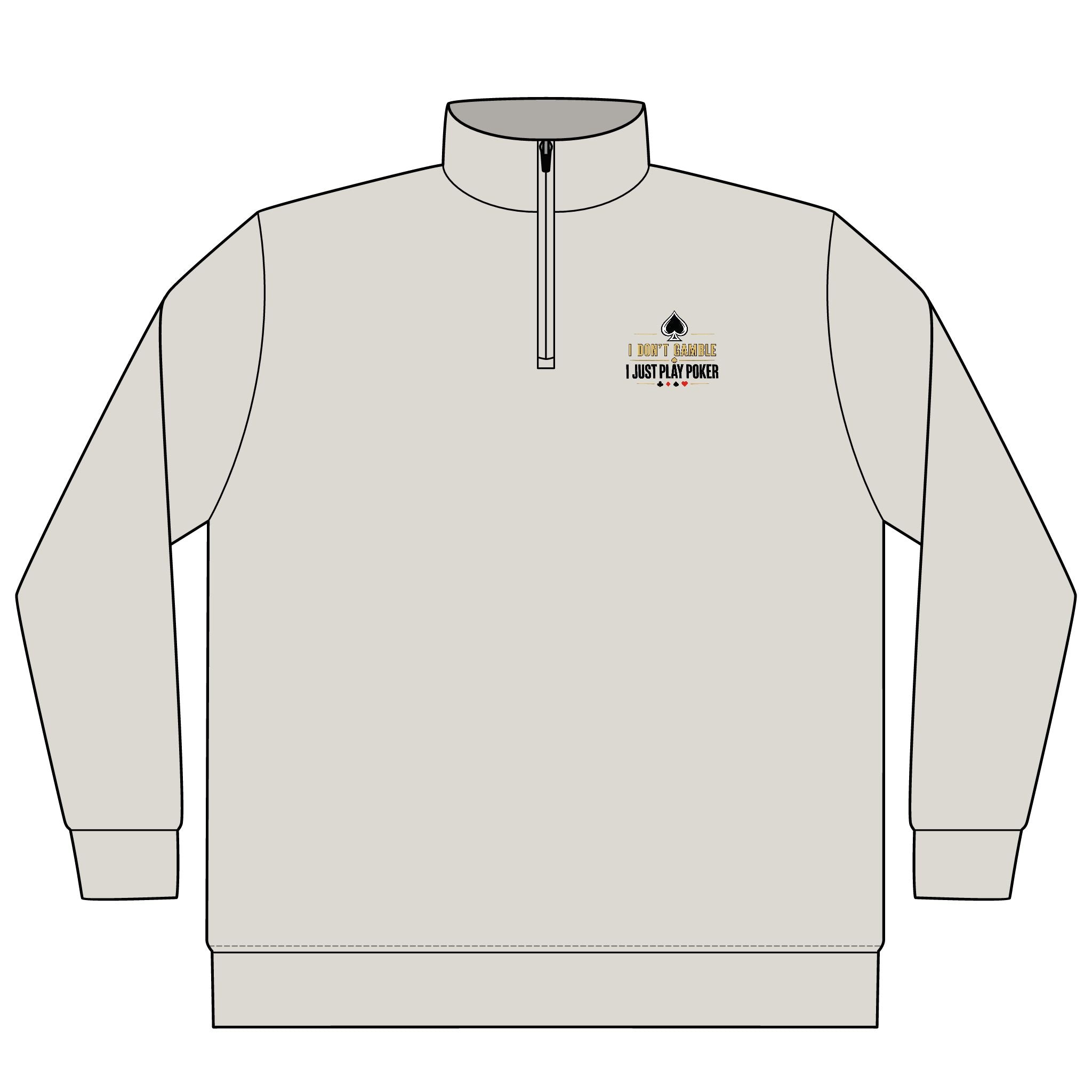 Limited Edition Zip Pullover (gold/black logo) — I Just Play Poker