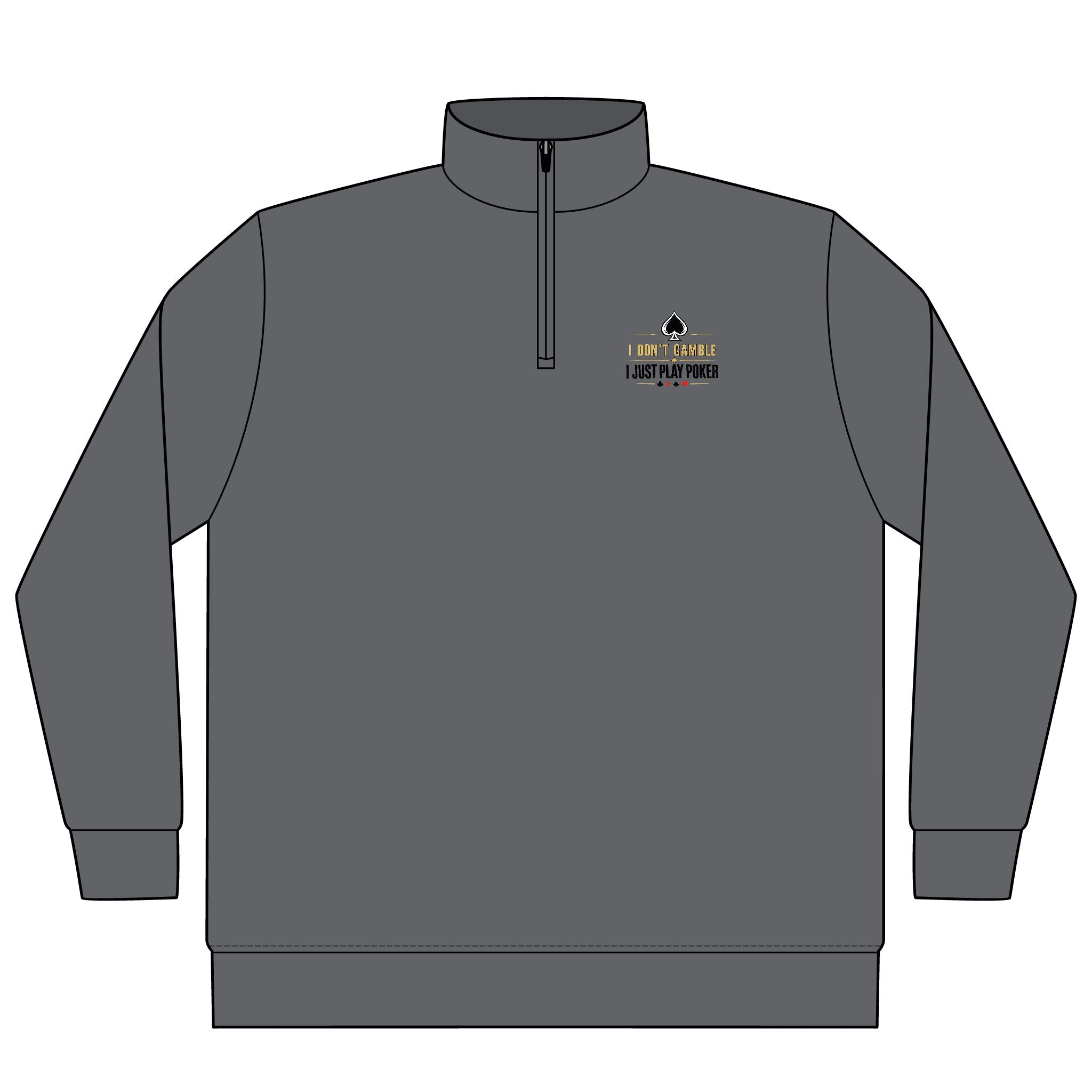 Limited Edition Zip Pullover (gold/black logo) — I Just Play Poker