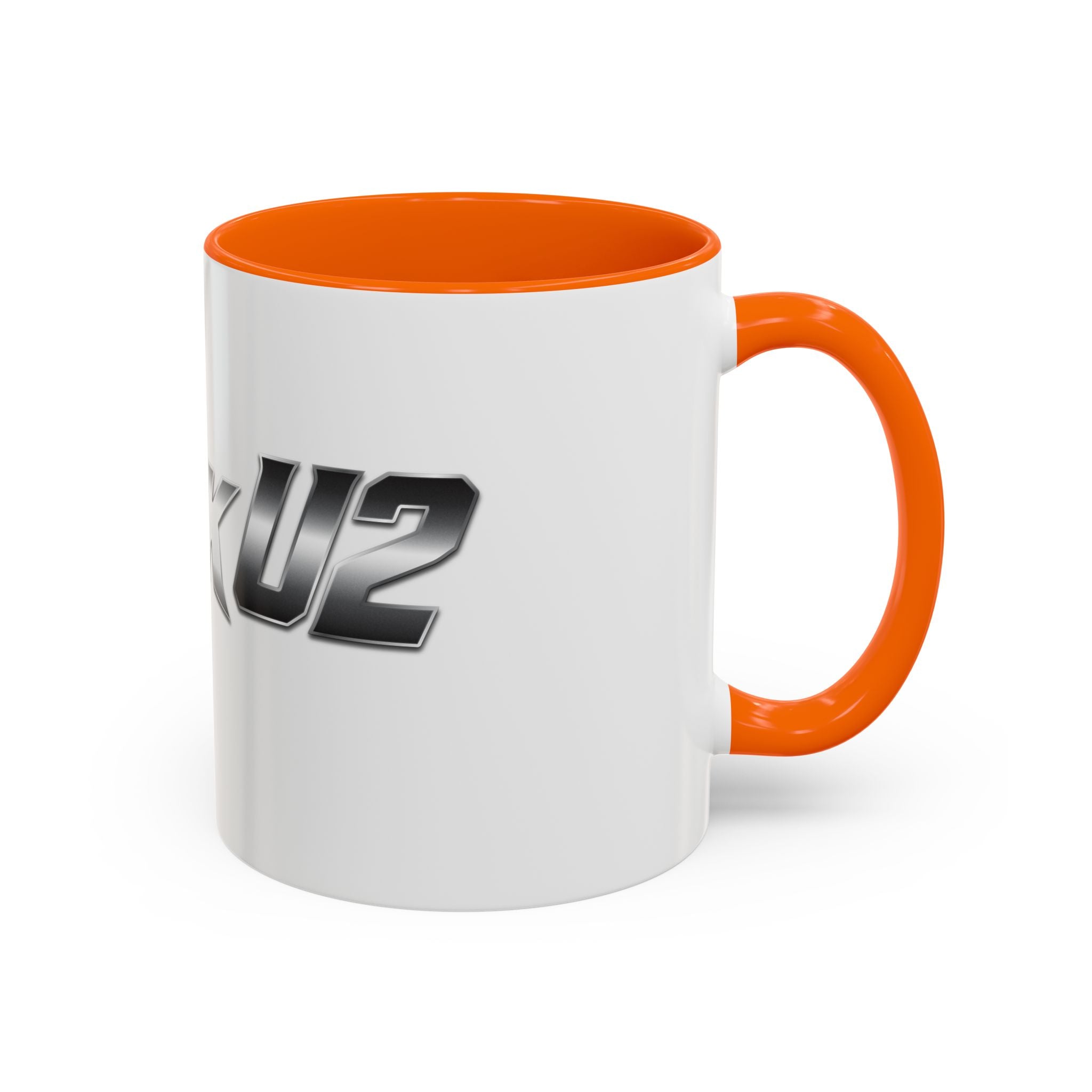 MuckU2 Classic White Mug (gradient silver/black logo/SKU 100043)