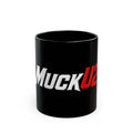 MuckU2 Classic Black Mug (white/red logo/SKU 100041)