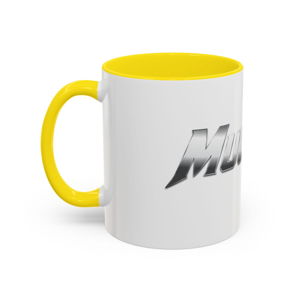 MuckU2 Classic White Mug (gradient silver/red logo/SKU 100044)