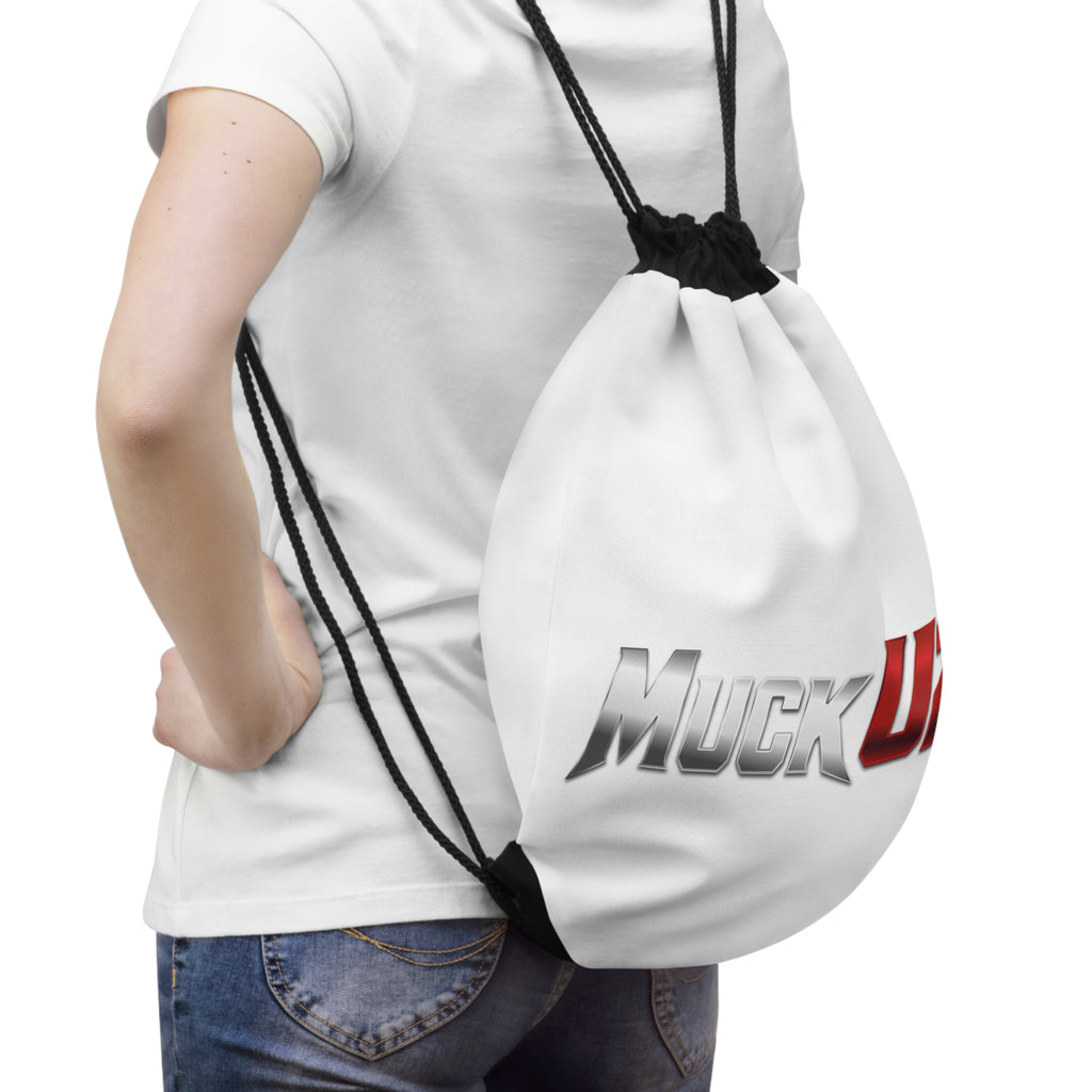 MuckU2 Poker Drawstring Bag (gradient silver/red logo/SKU 100086)