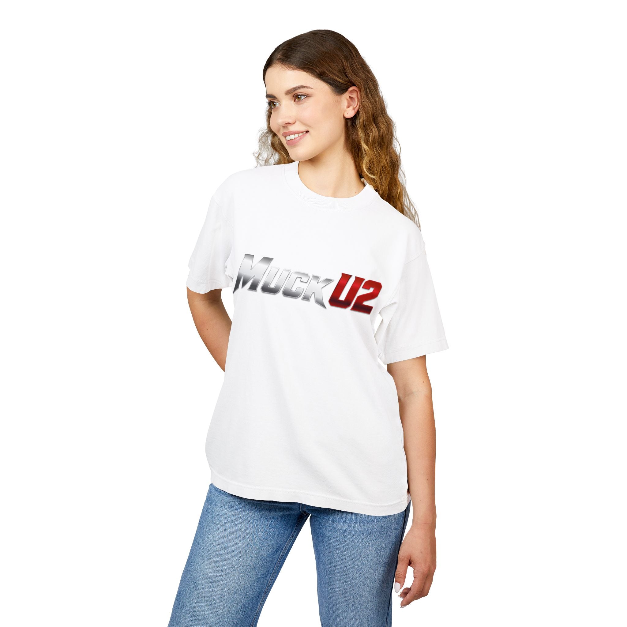MuckU2 High Quality Poker Tee (gradient silver/red logo/SKU 100057)